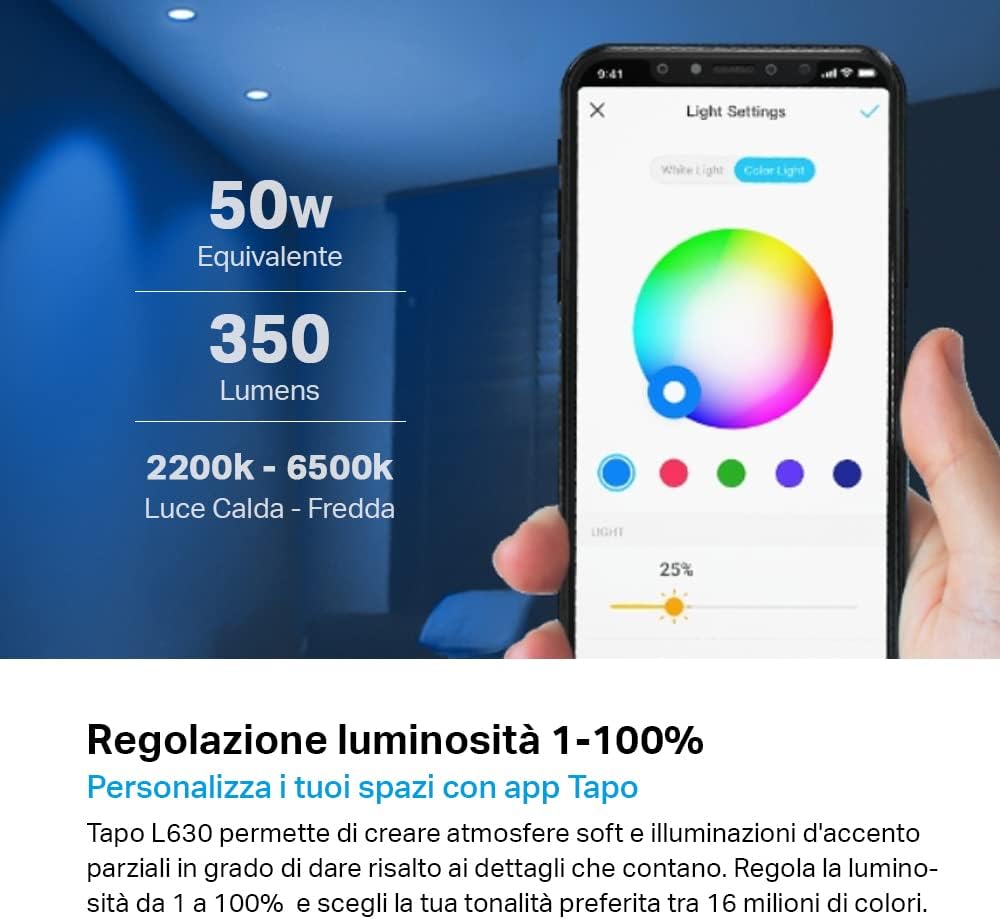 Thumbnail 1 de Tapo L630: Lampadina LED GU10 Intelligente RGBW da 350 lm con controllo vocale