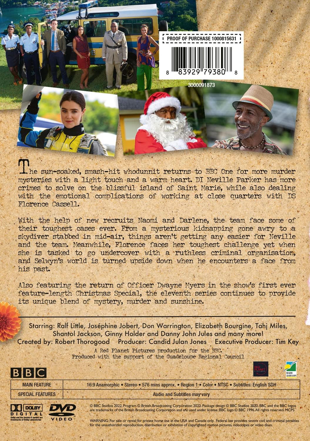 Detalle de Death in Paradise: Season Eleven DVD, English-Language 3-Disc Set
