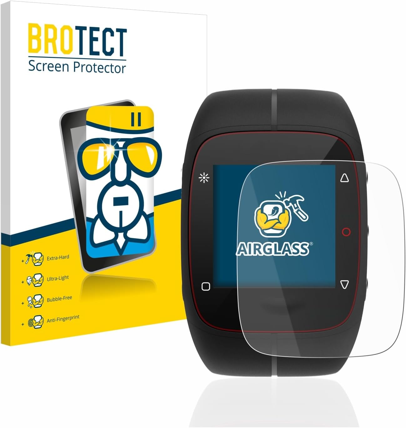 Brotect Pellicola Protettiva Vetro AirGlass per Polar M400 / M430 – Durezza 9H, Anti-Impronte, Made in Germany