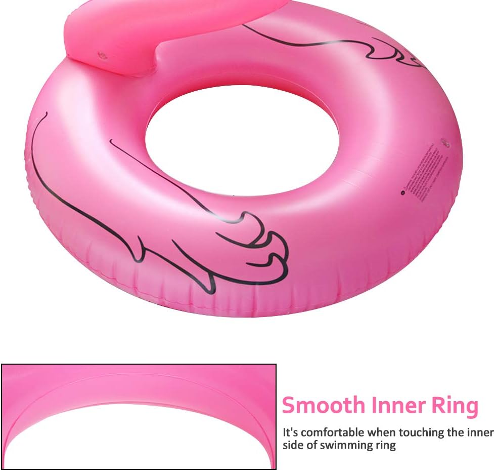 Detalle de Giant Pink Flamingo Pool Float for Adults by Ninonly — 47" Tall Inflatable Flamingo