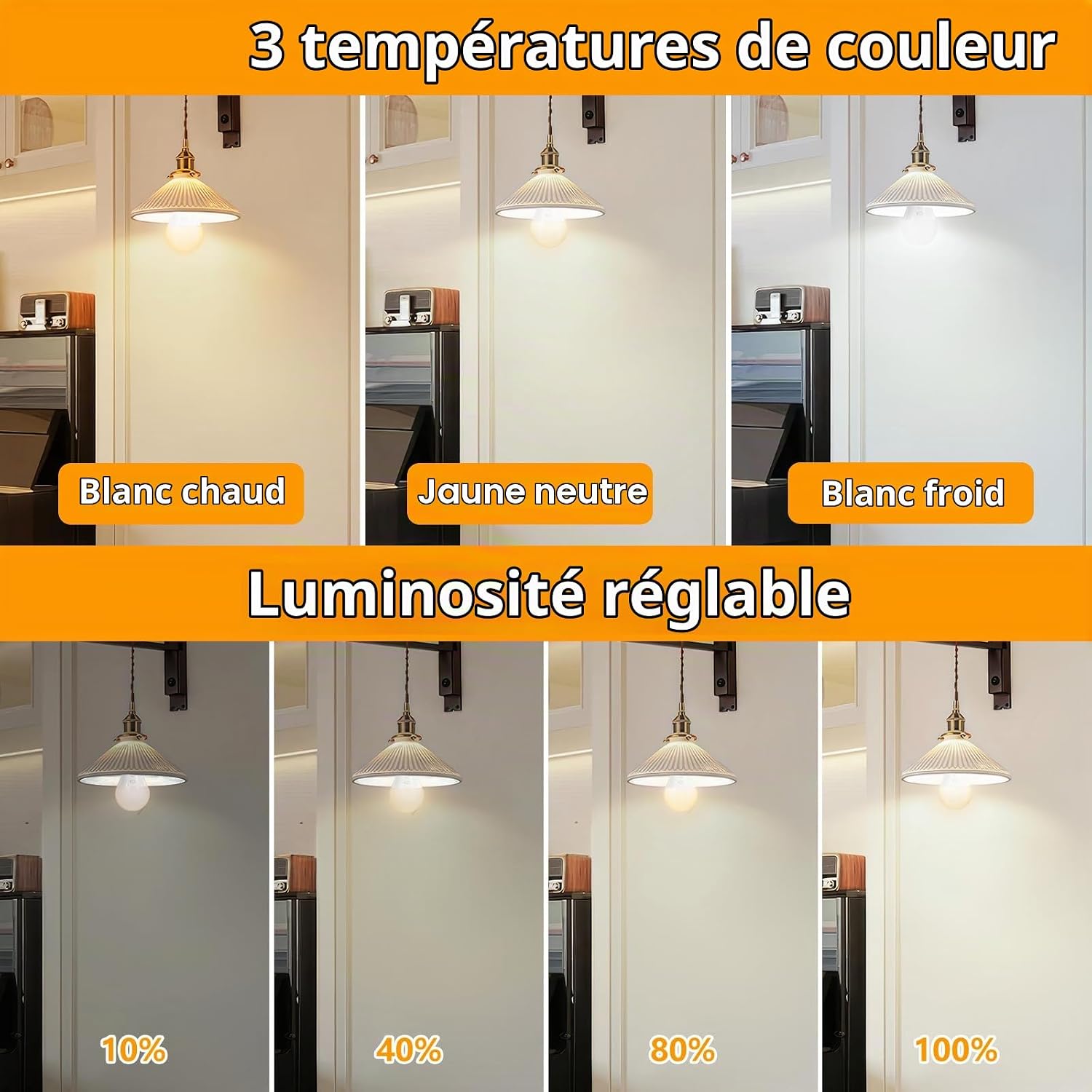 Detalle 2 de Dehobo CD5V-A6001 oplaadbare E27-ledlamp, 7 W, dimbaar met afstandsbediening