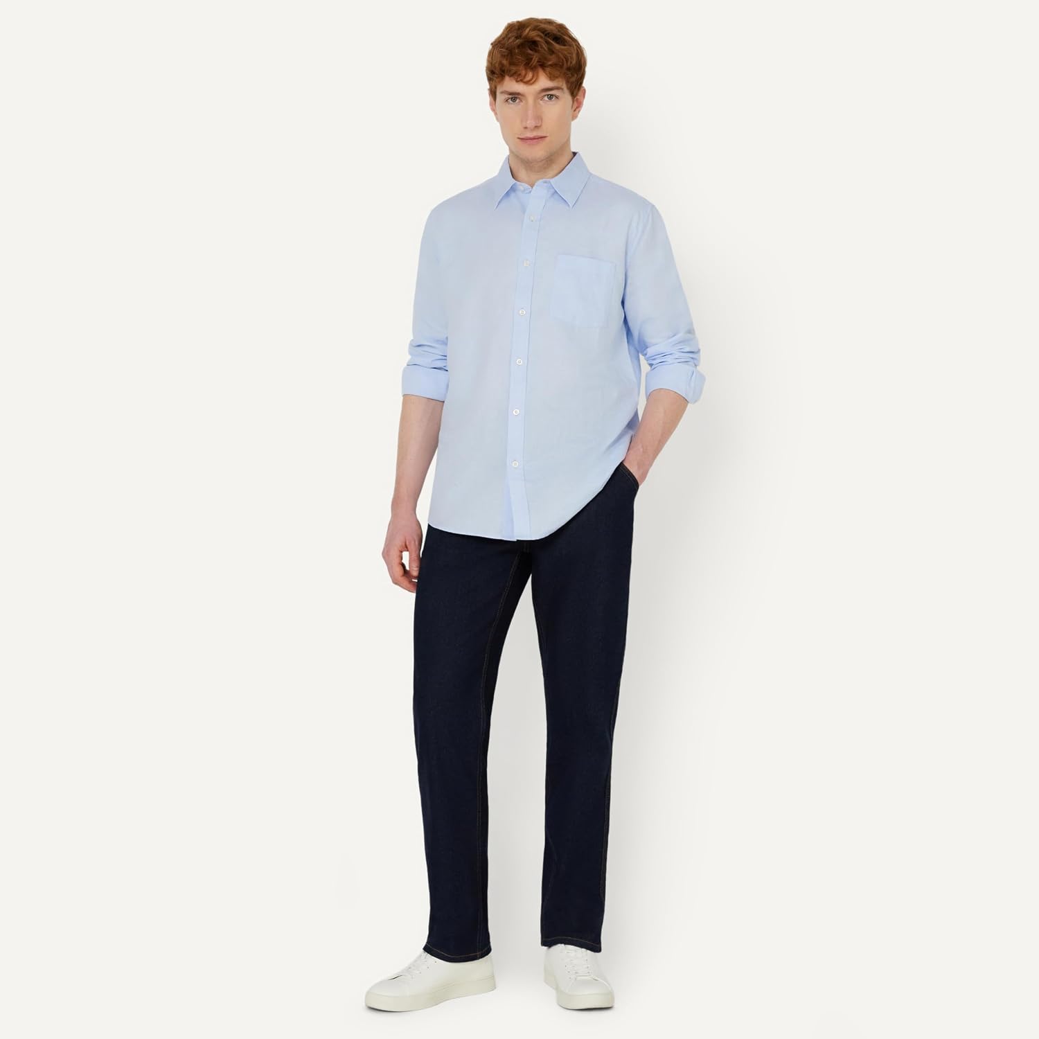 Detalle de Amazon Essentials Men's Regular-Fit Long Sleeve Linen Blend Shirt