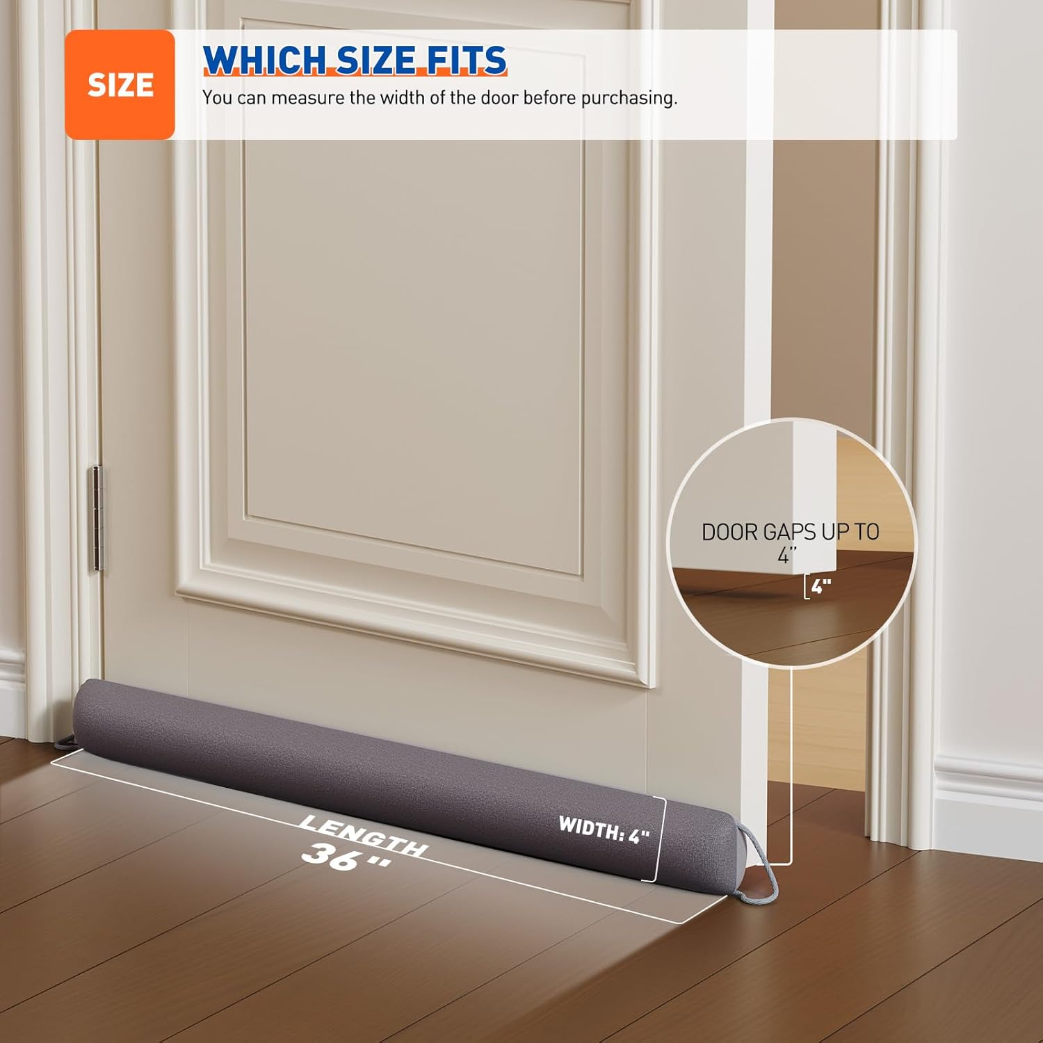 Detalle de MAGZO Door Draft Stopper 36" Under Door Blocker ⌛