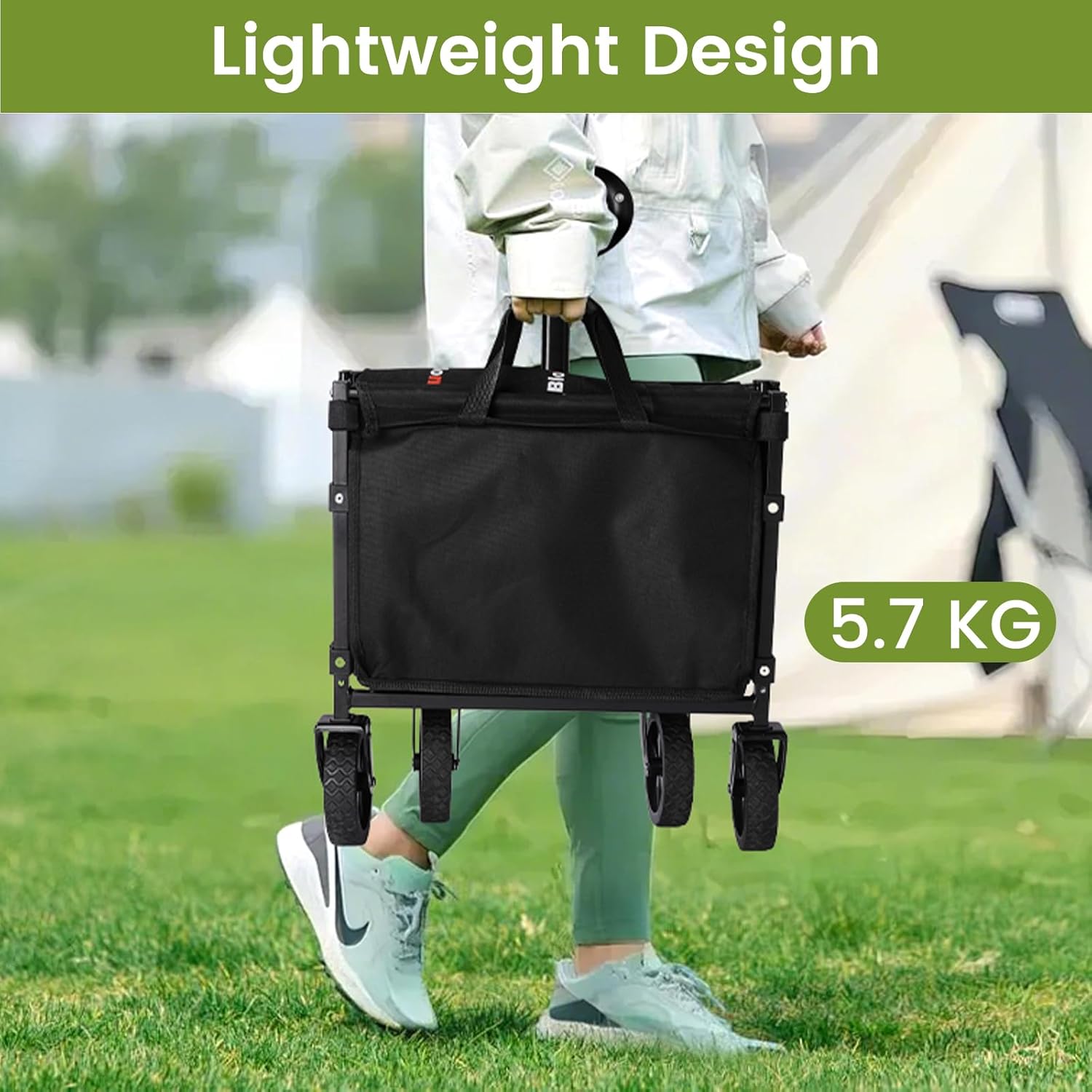 Thumbnail 2 de Foldable Wagon with Wheels (220 lbs) — Portable Utility Cart for Camping, Grocery, and More