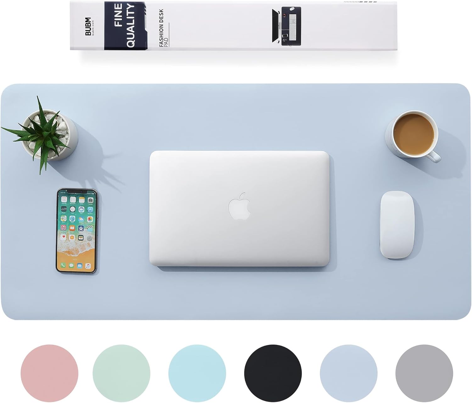 Thumbnail 6 de BUBM PU Leather Desk Mat (120 x 60cm) – Waterproof office desk pad for writing, typing and mouse use