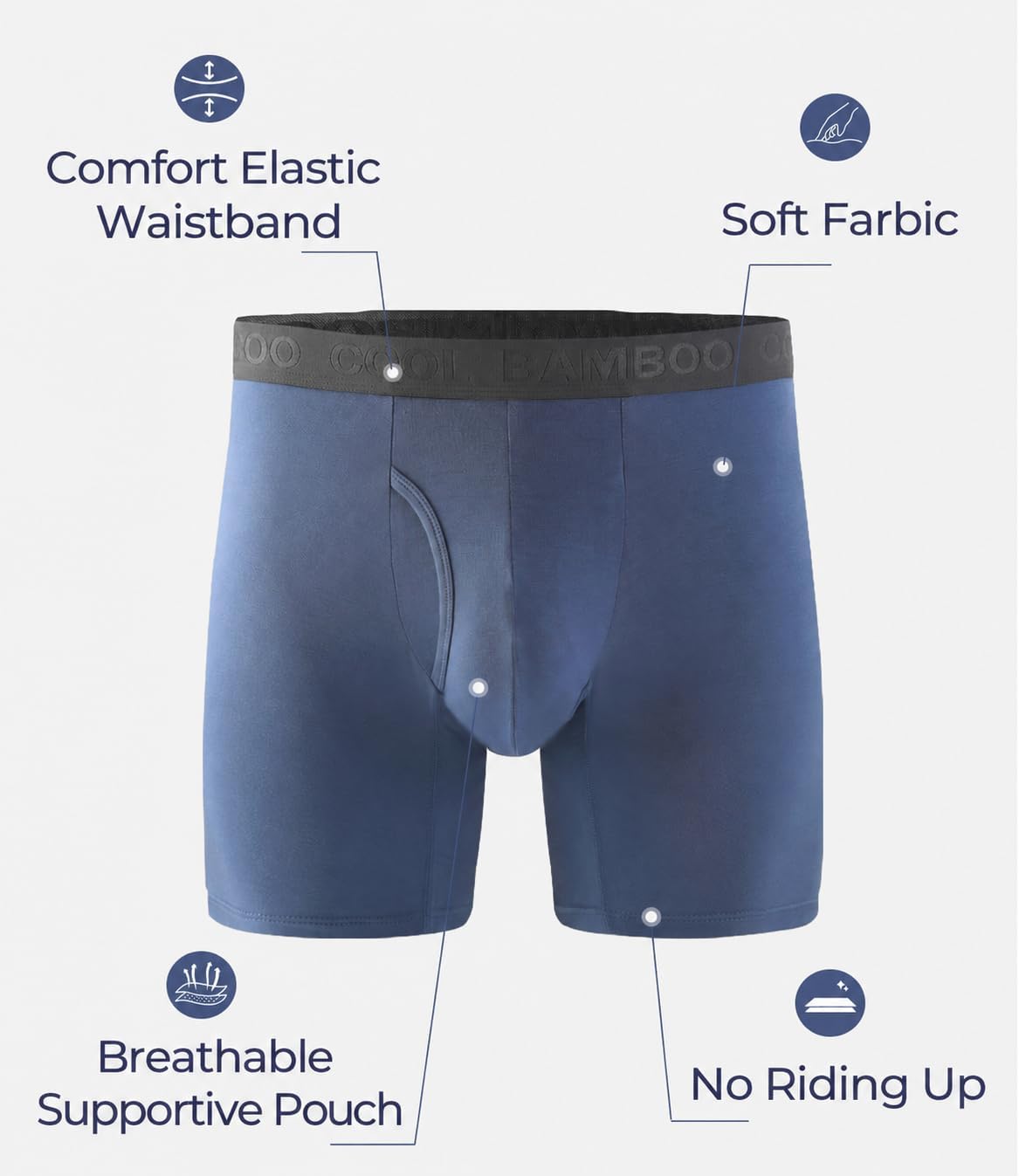 Detalle de BAMBOO COOL Men's Boxer Briefs, Bamboo Viscose
