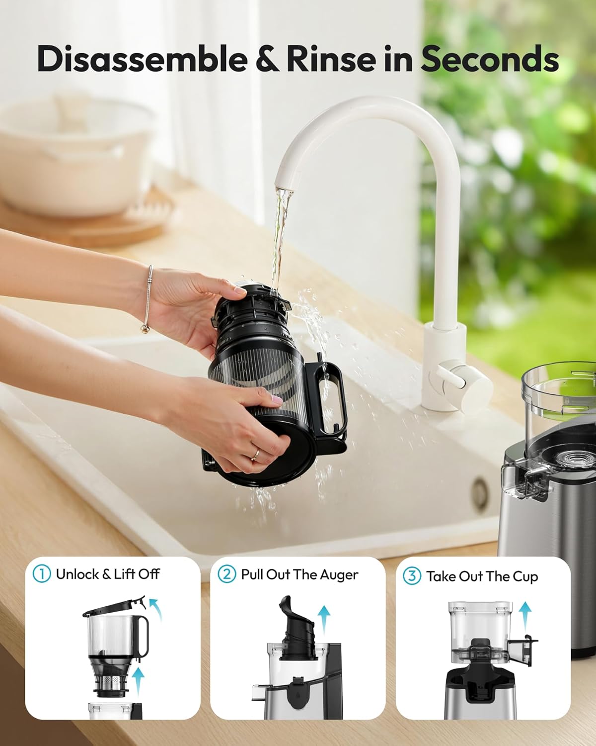 Thumbnail 4 de EUHOMY Cold Press Juicer 5.8" Wide Chute 🧃