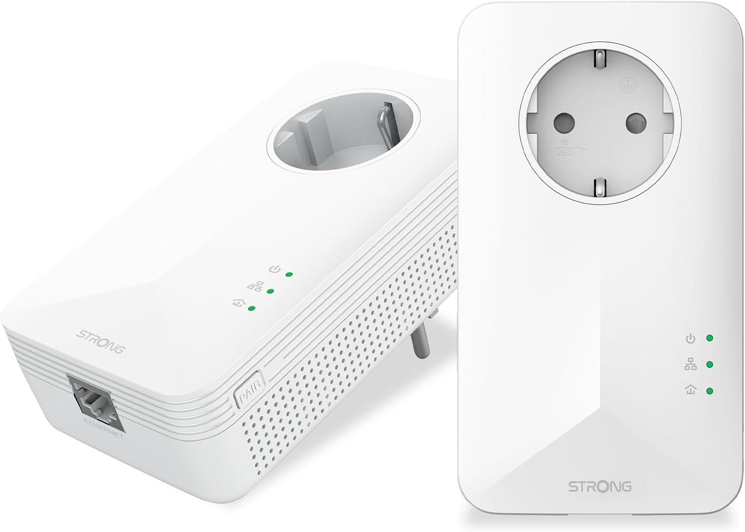 Detalle de STRONG AV1000 Powerline-Adapter-Set mit HomePlug AV2 – Gigabit LAN über die Stromleitung, Plug & Play