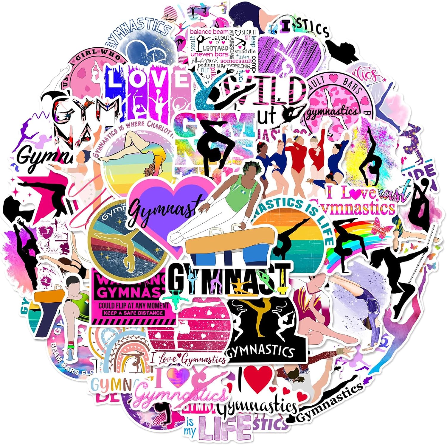 Detalle de Gymnastics Stickers, 50-Piece Pack