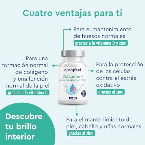 Detalle de Colágeno Marino Hidrolizado + Q10, Piel Firme y Energía 💪