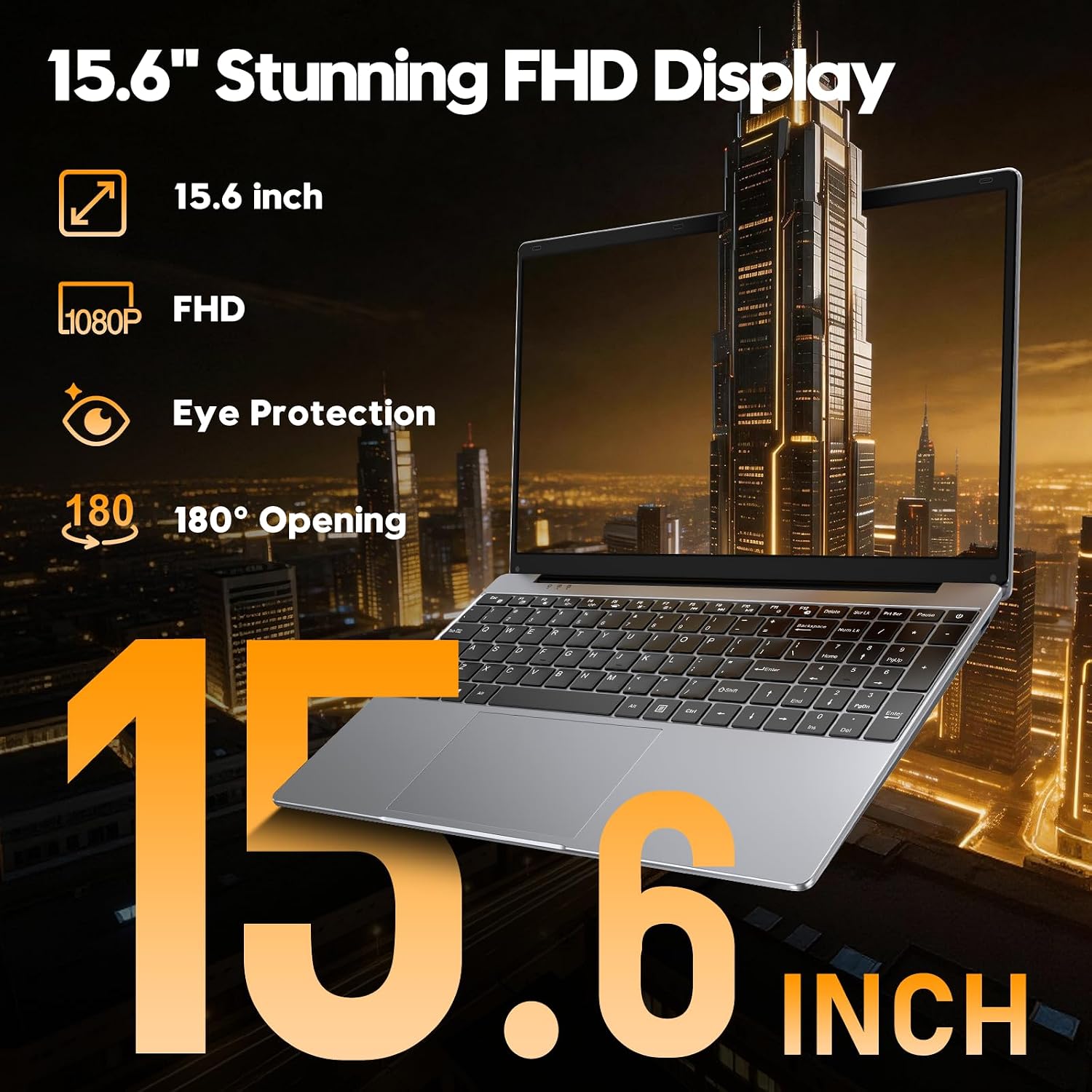Detalle de HILLSUSU NY-18 15.6-Inch FHD Laptop, 16GB RAM, 512GB SSD