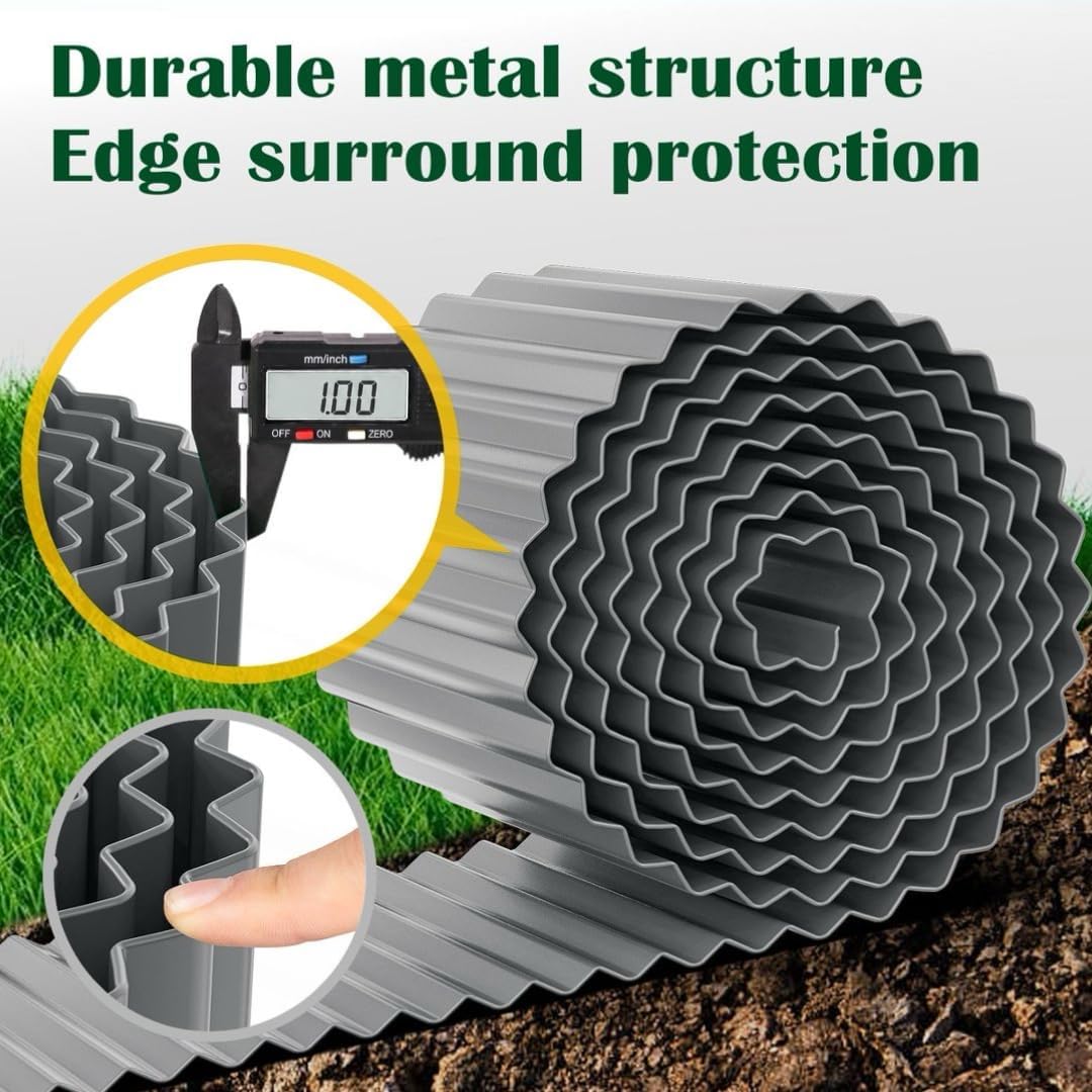 Detalle de LAVEVE Corrugated Metal Garden Edging 8-Inch