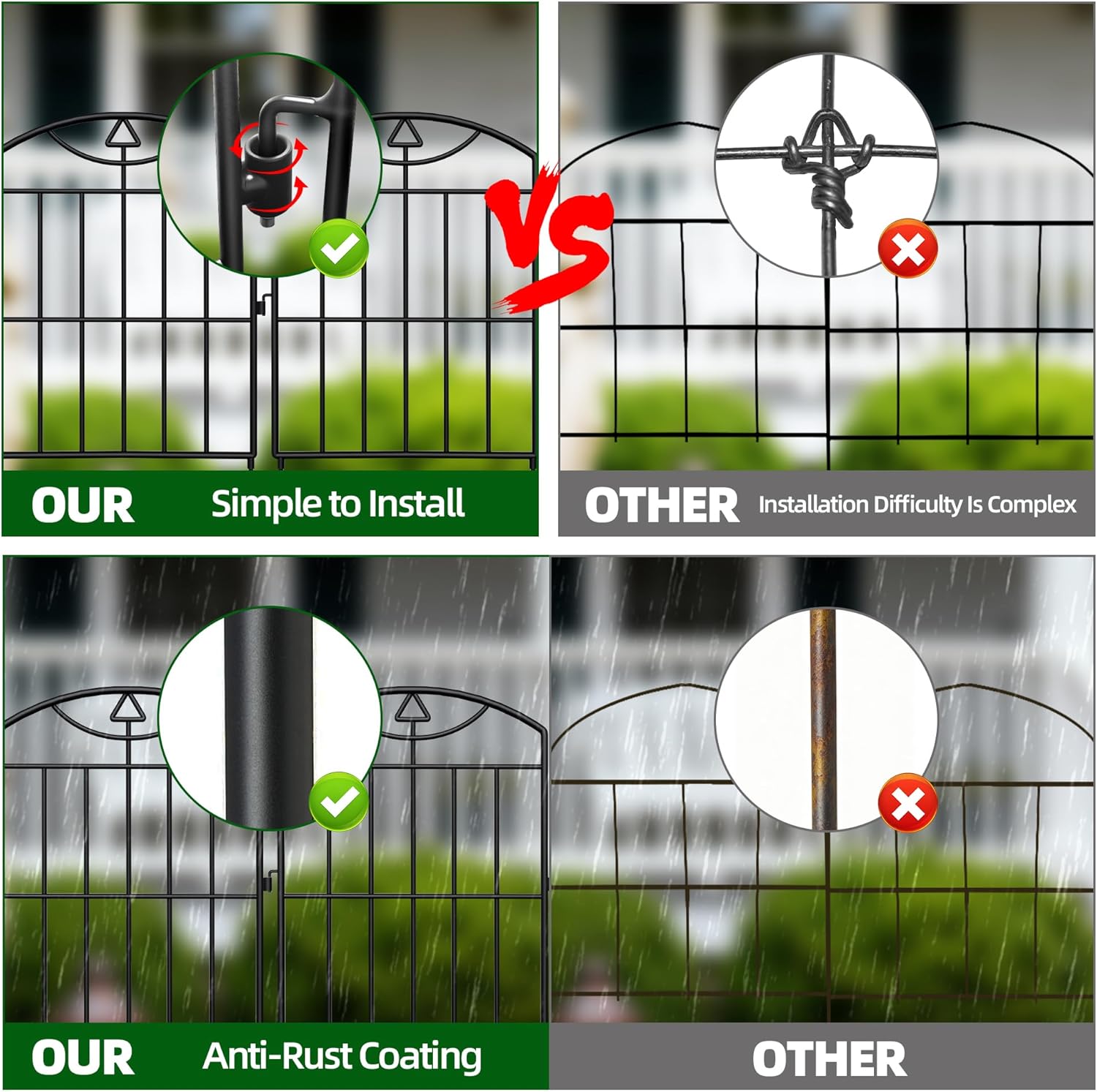 Thumbnail 3 de BOWDIMS,24 Panels Outdoor Decorative Garden Fence