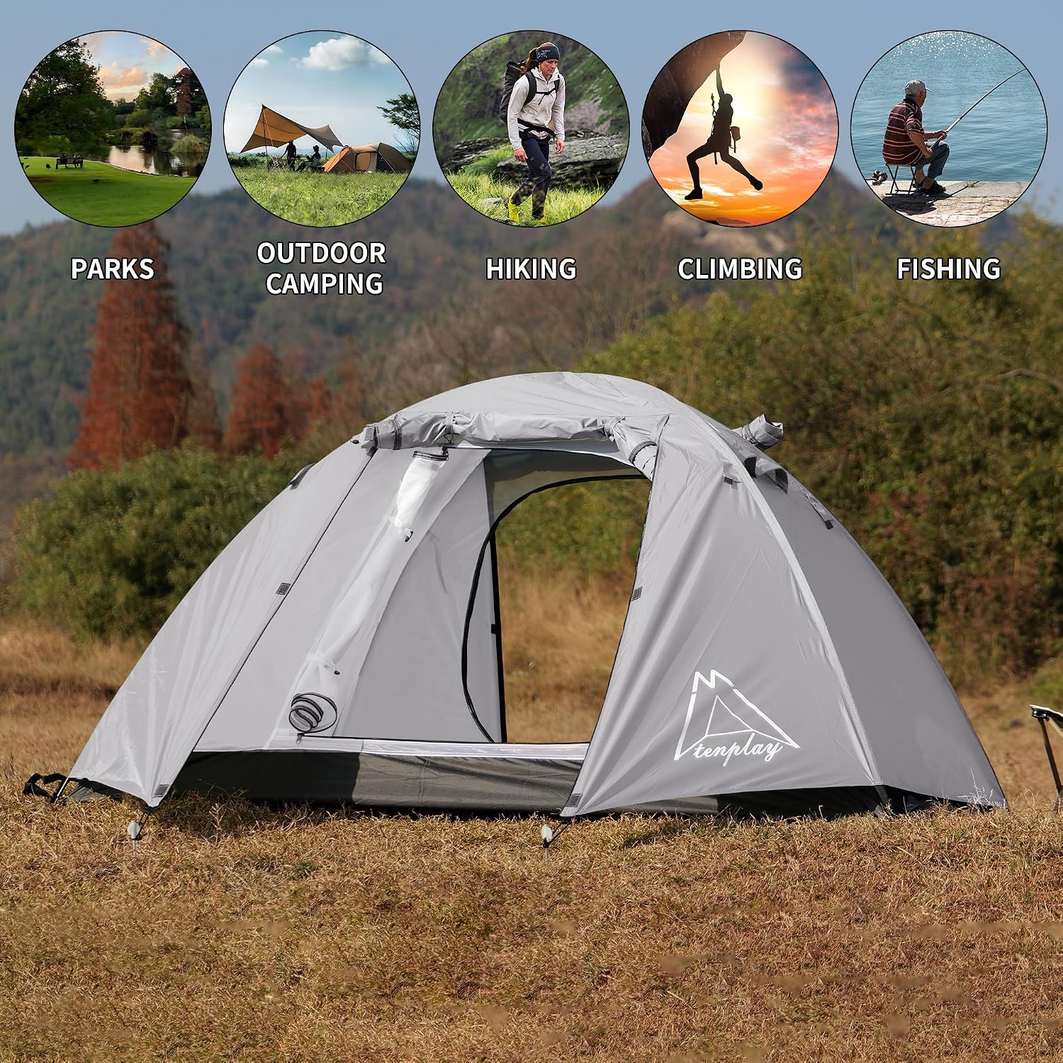 Thumbnail 6 de TENPLAY 2 Person Camping Tent 2.5 kg ⛺