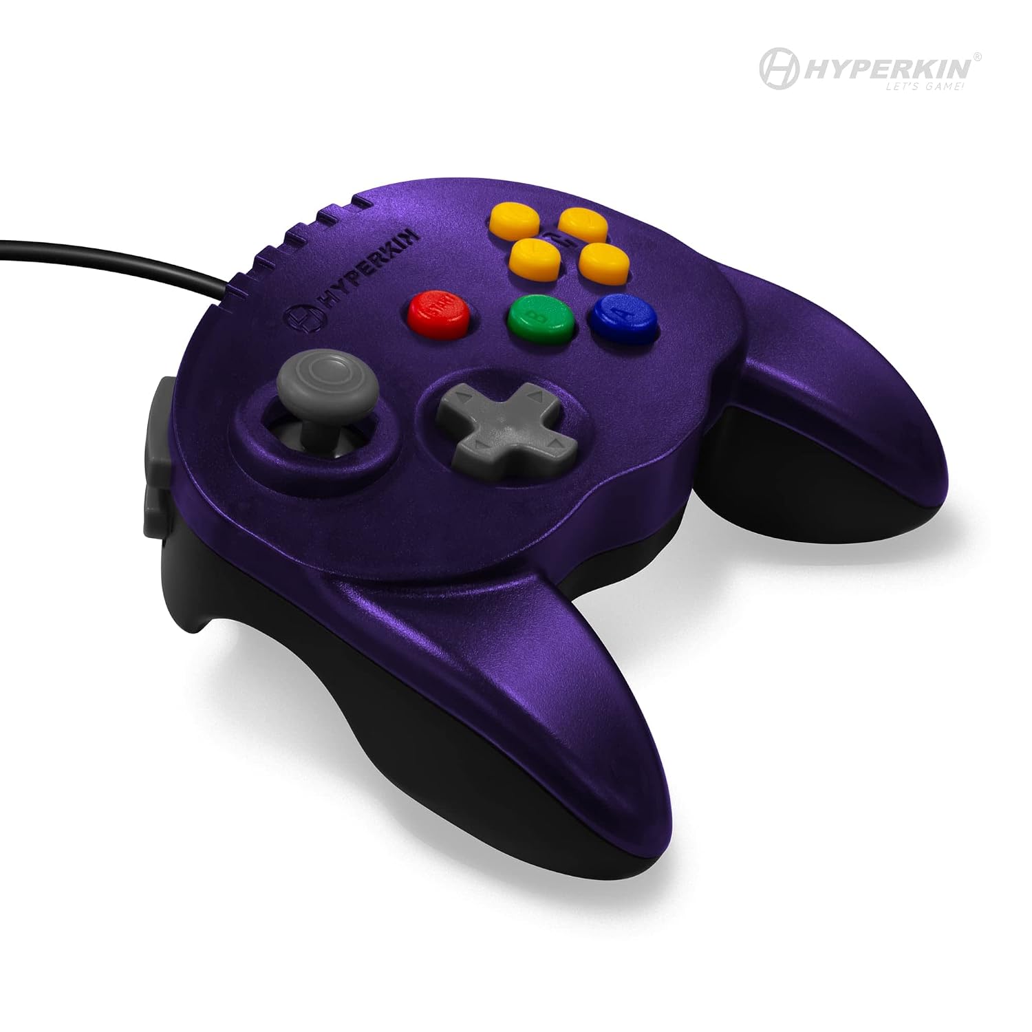 Detalle de Hyperkin Fleet Admiral Wired Nintendo 64 Controller, Violet, Dual Z Buttons