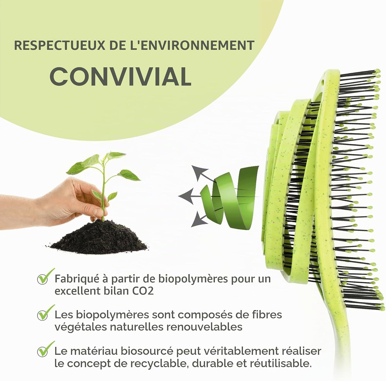 Detalle de MarQus Innovante Brosse Démêlante — pour enfants et tous les types de cheveux