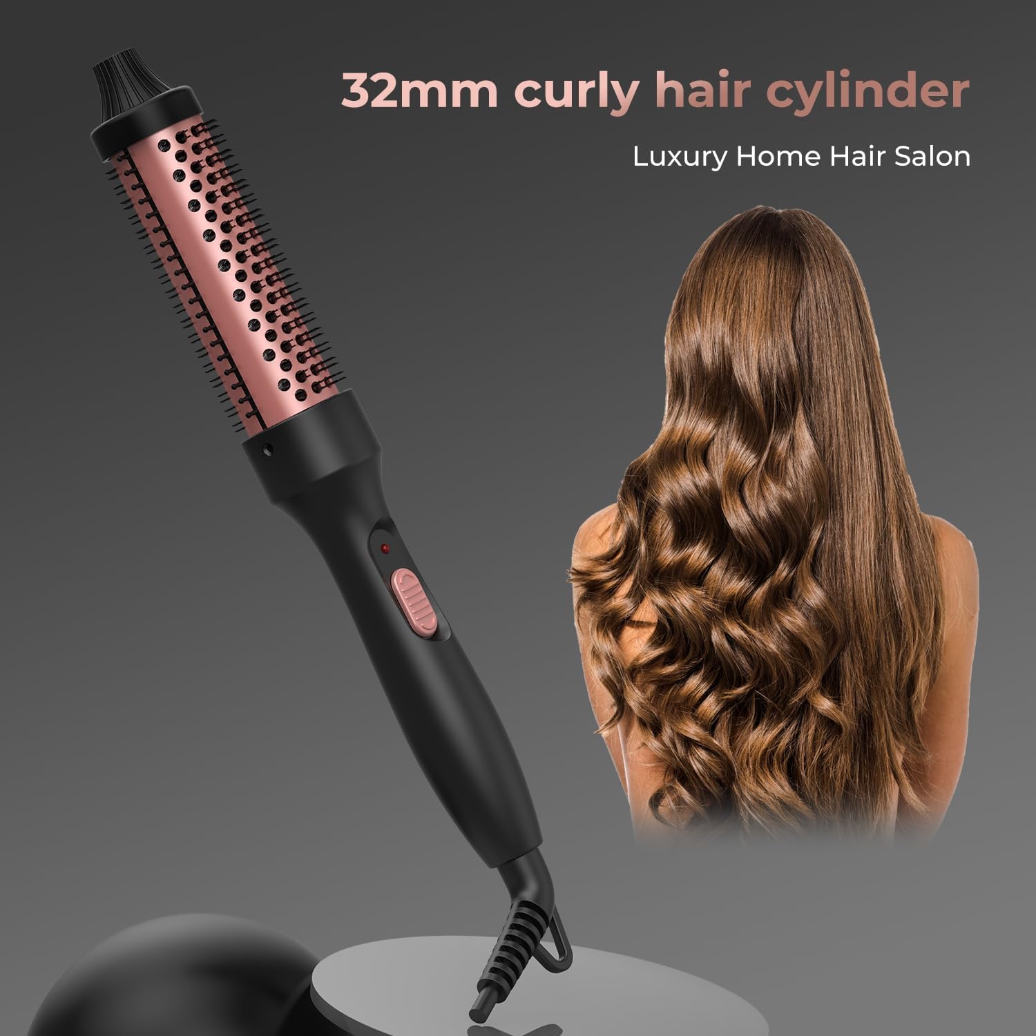 Detalle de UKLISS Thermobürste 32mm – 3-in-1 Rundbürste für glatte, voluminöse Looks bis 200℃