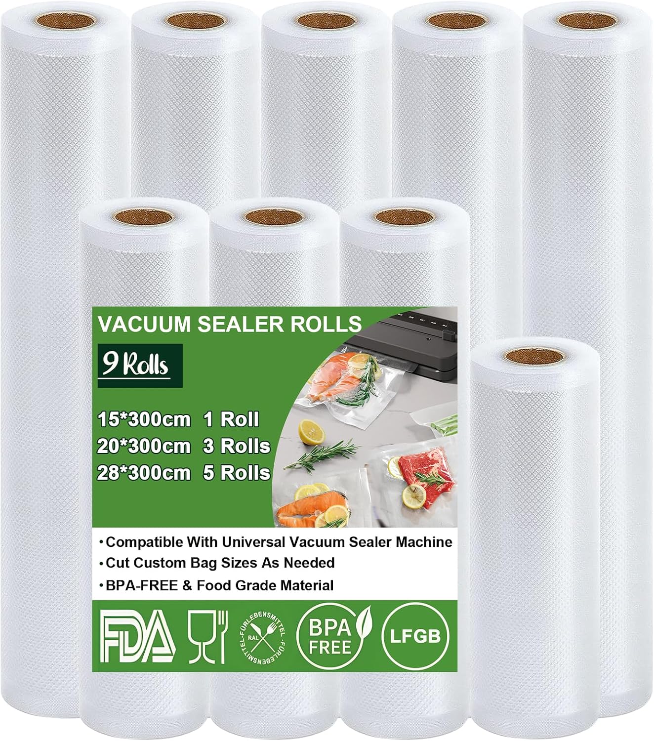 Detalle de Omtofo Vakuumierfolie 9 Rollen 190µm