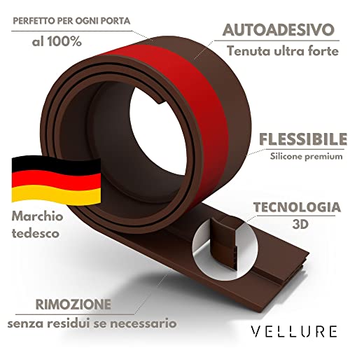 Detalle 2 de Vellure Paraspifferi porta blindata NUOVO - Sottoporta Premium (1x marrone)