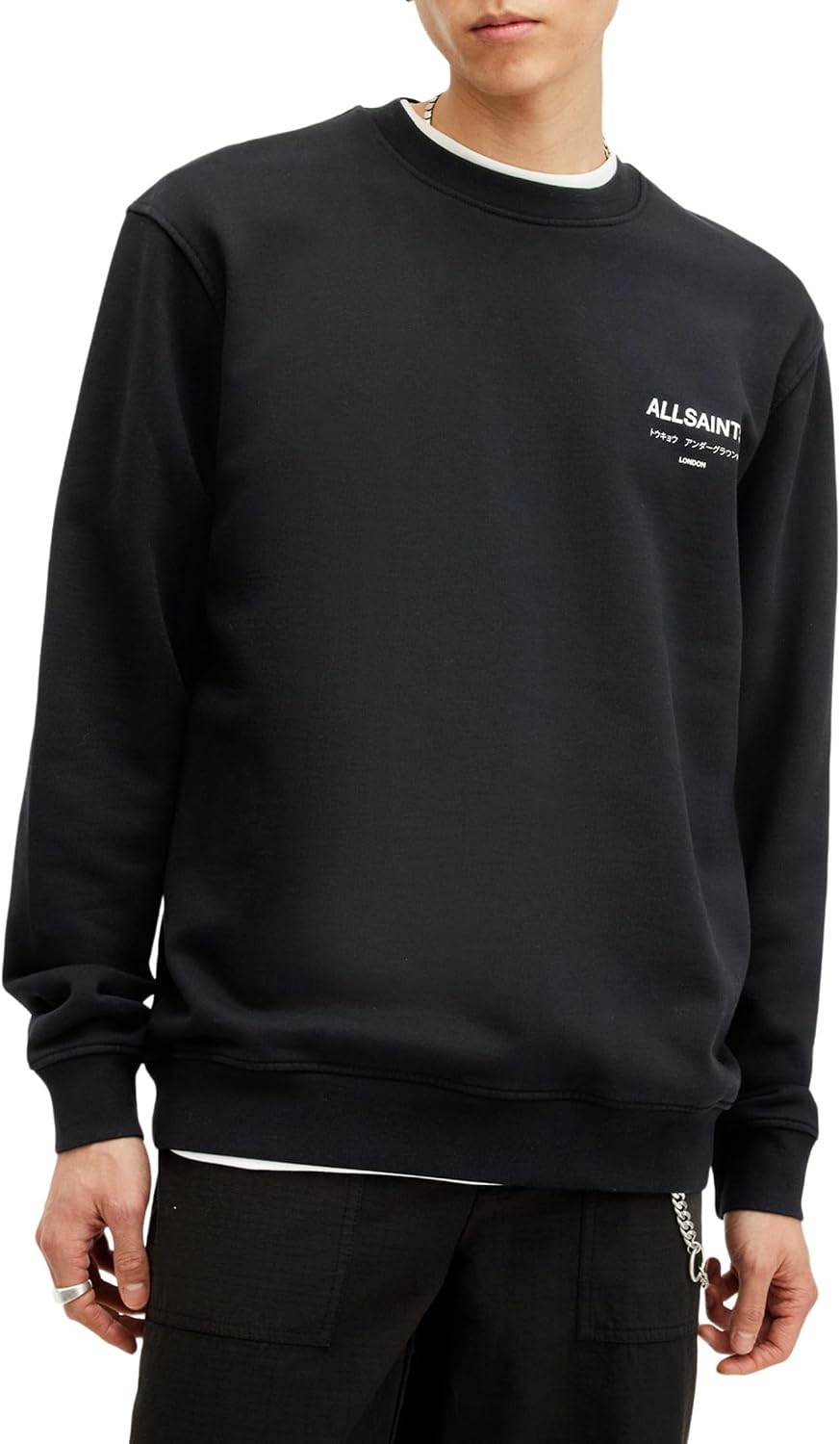 Detalle de Allsaints Underground Crew Pull-Over Homme (Lot de 1) – Doublure en cuir respirant