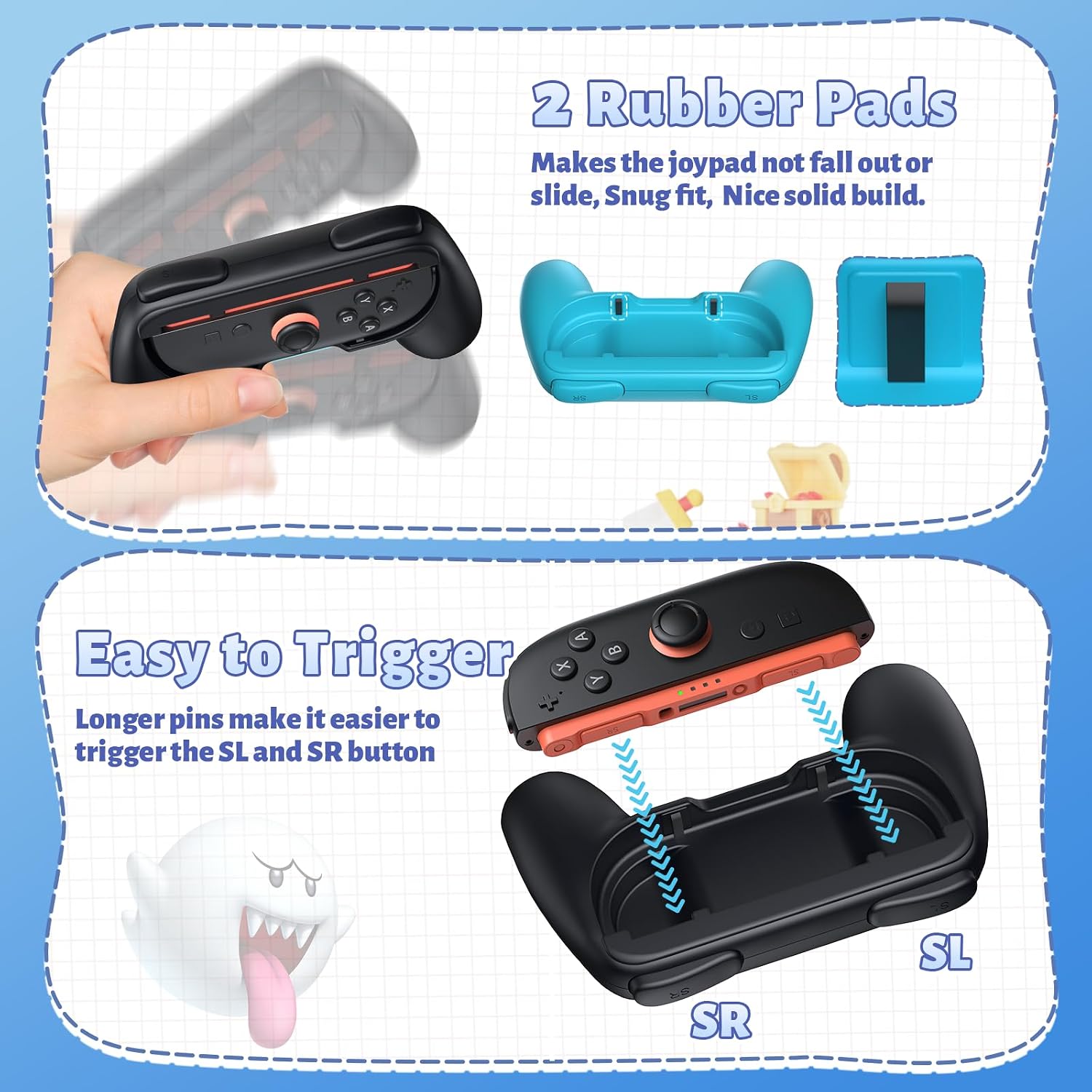 Detalle de Pack de 4 Poignées Switch 2 pour JoyCon 2 - FASTSNAIL