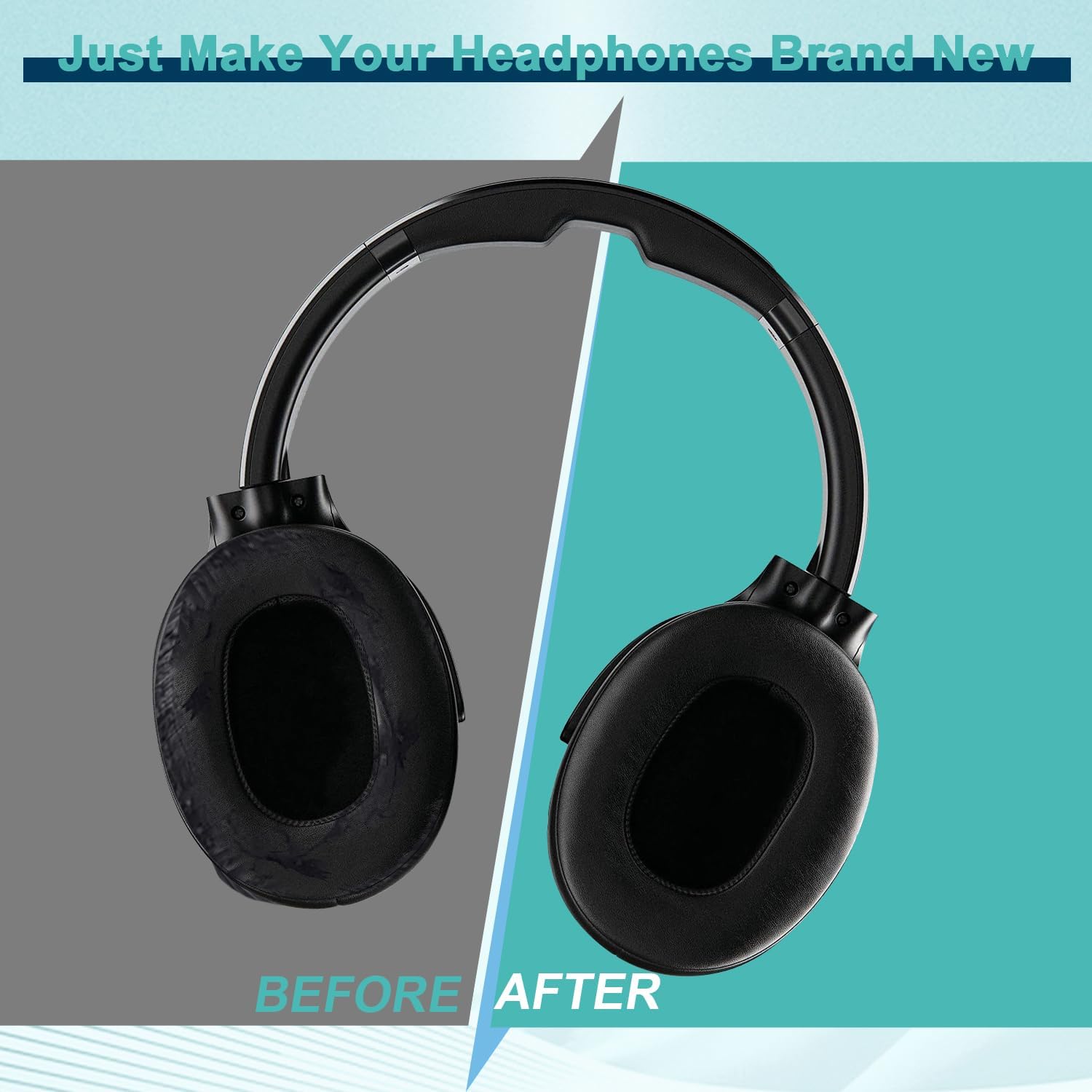 Detalle de Replacement Ear Pads for Skullcandy Crusher Wireless / Evo / ANC, Hesh 3/Evo/ANC (Memory Foam & Protein Leather) — Black