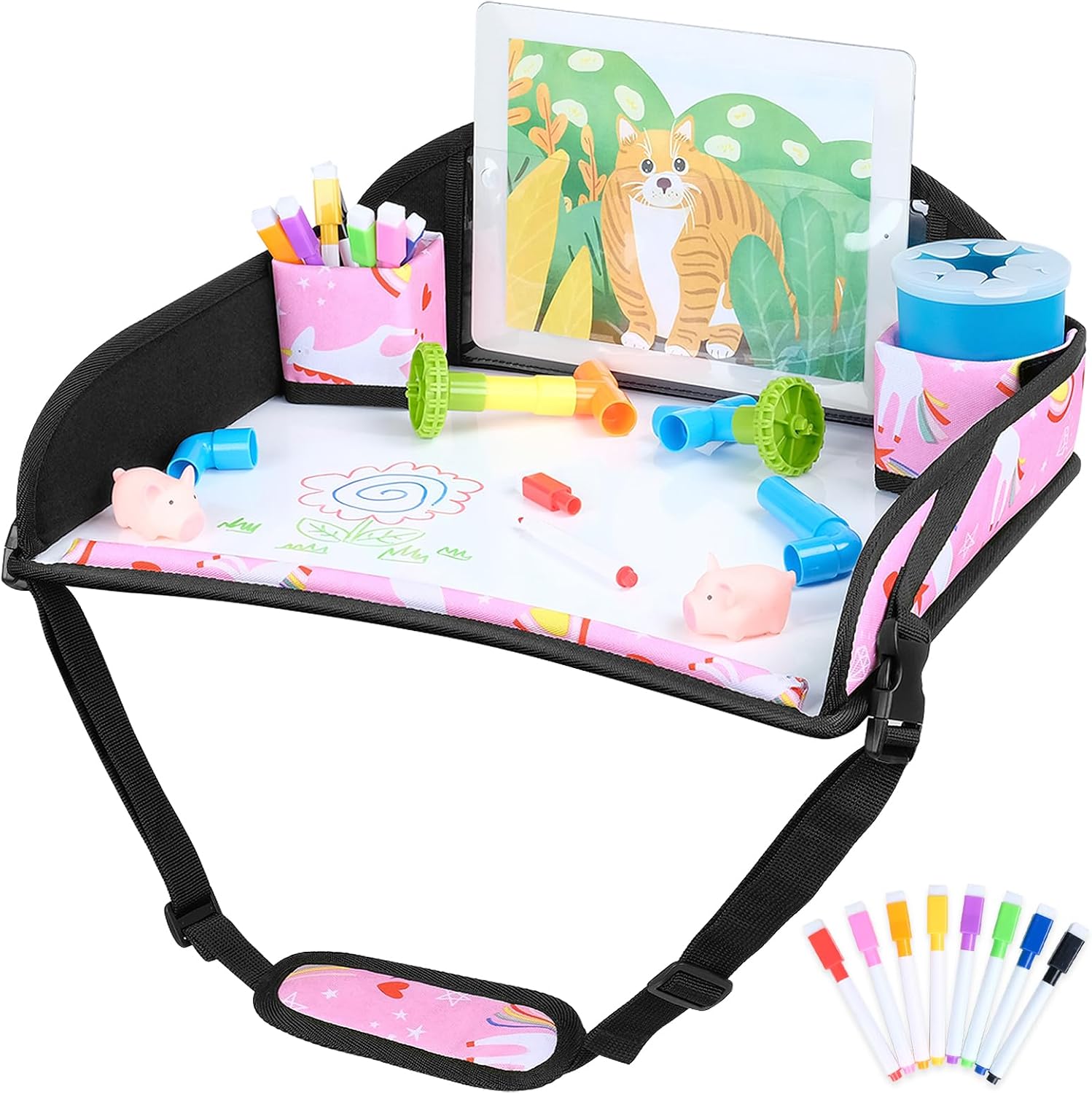 Detalle de INFANZIA Kids Travel Tray for Toddler Car Seat – Pink