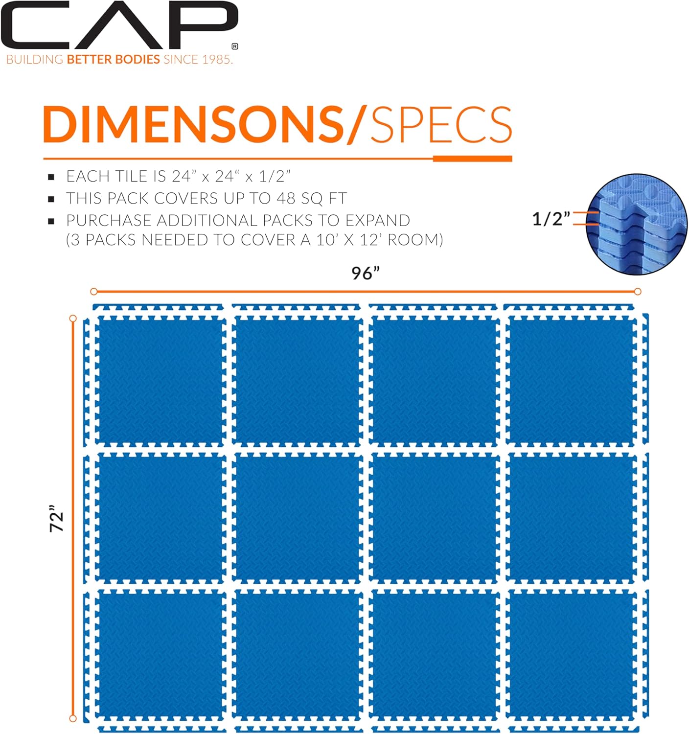 Thumbnail 3 de CAP Barbell Interlocking EVA Foam Puzzle Mat 1pc 🧩