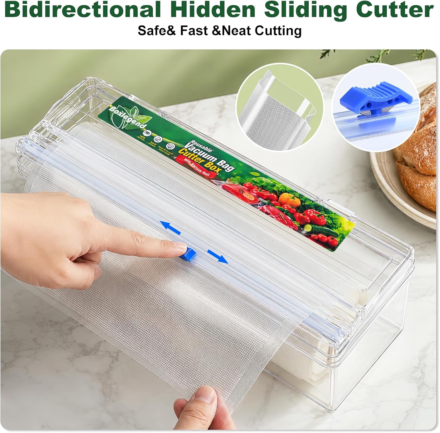 Thumbnail 5 de BoxLegend QG-1 Vacuum Sealer Bag Dispenser with Cutter and 11" x 50' Roll
