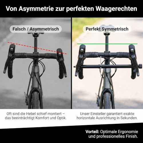 Detalle de PETSTIBLE Lenker-Symmetrie-Einsteller – präzises Ausrichtungswerkzeug für Fahrradhebel (schwarz)