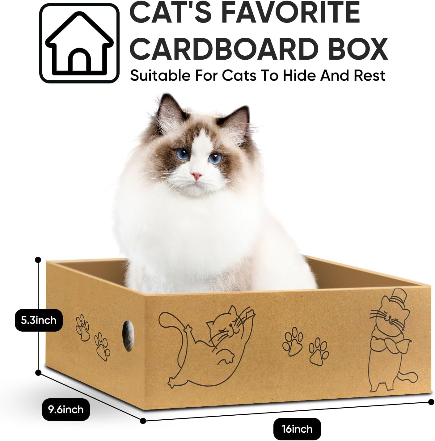 Detalle 2 de AGYM Cat Scratcher, 26 inch L‑Shape Cardboard Scratching Pad for Indoor Cats