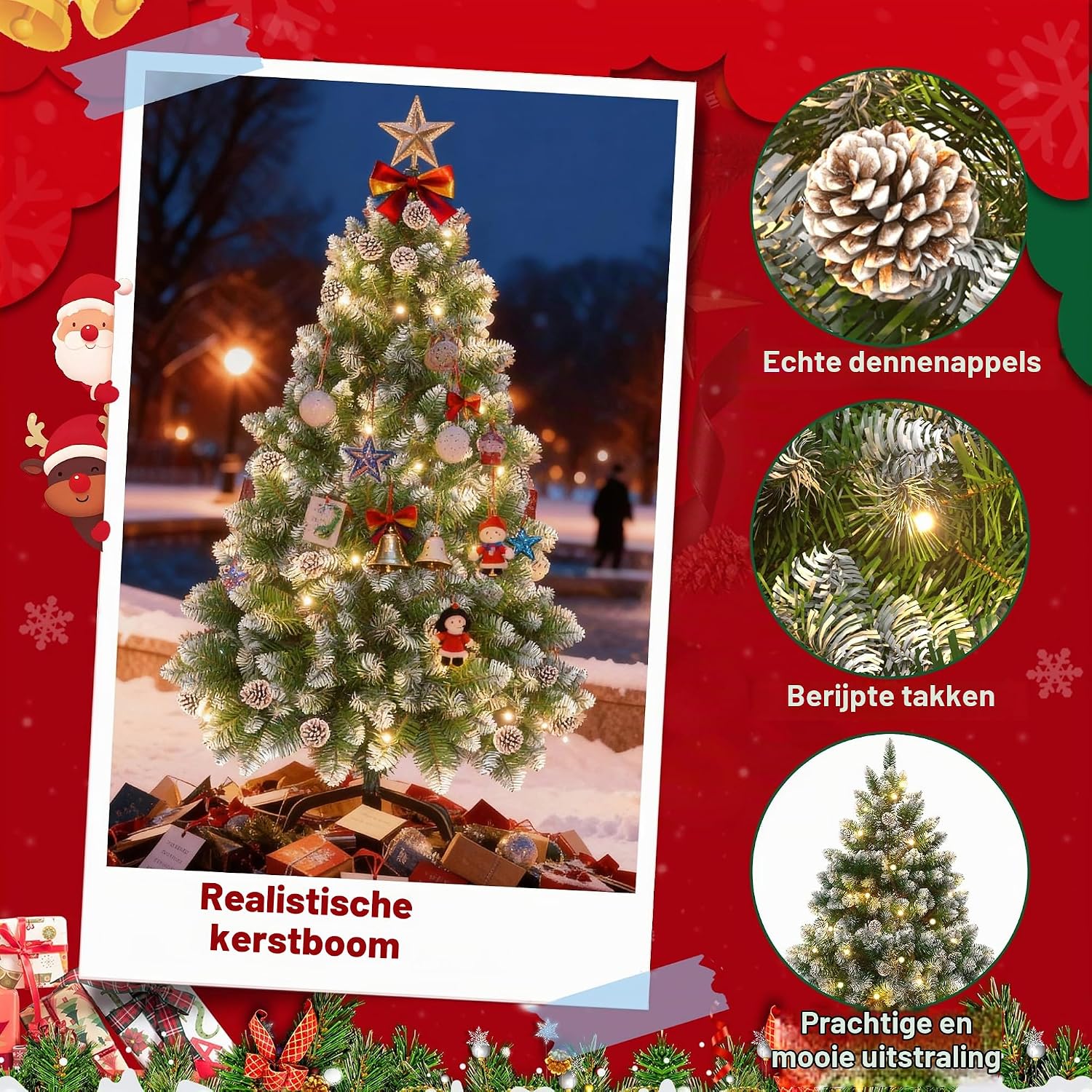 Thumbnail 2 de Aufun WTC1000C-31 kunstkerstboom van 120 cm met 180 warmwitte ledlampjes