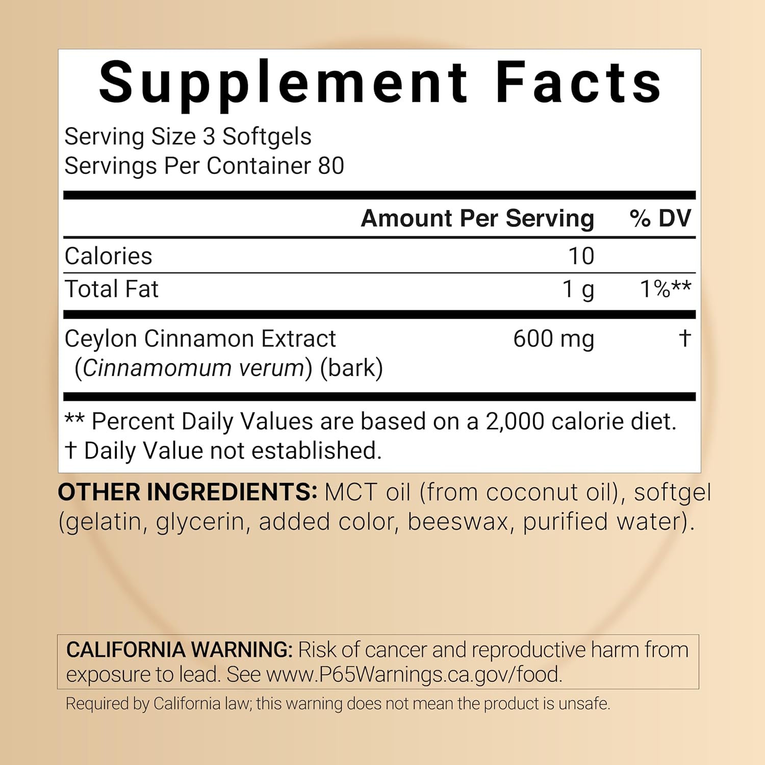 Detalle 2 de NatureBell Ceylon Cinnamon Supplement, 240 Softgels