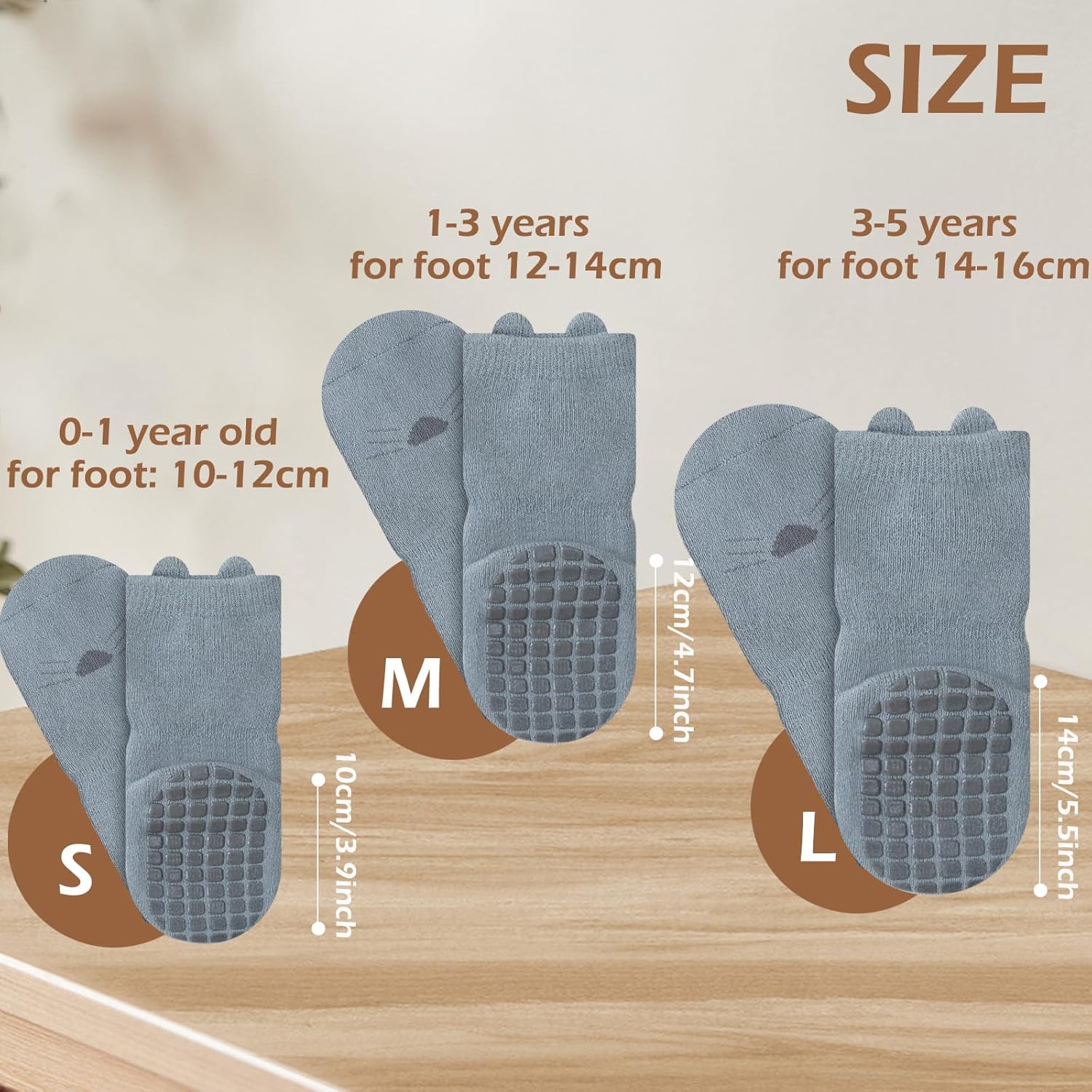Thumbnail 2 de Bigqin 4 Pairs Baby Socks for Girls Boys – Thickened, Anti-Slip Cotton Mix