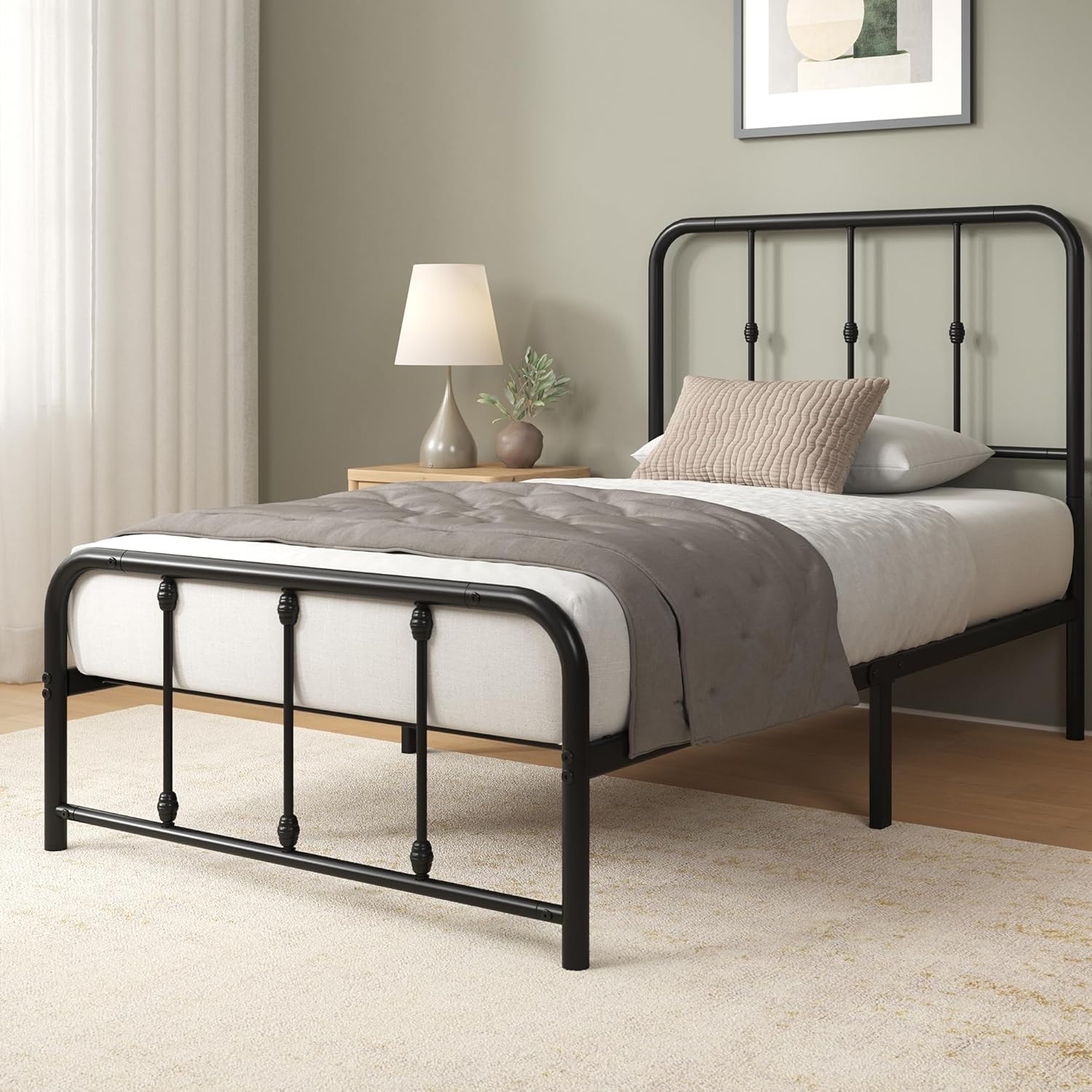 Thumbnail 3 de Zinus Florence Rete Letto Singolo 80x190 cm con Testiera in Metallo – Struttura con Doghe Incluse
