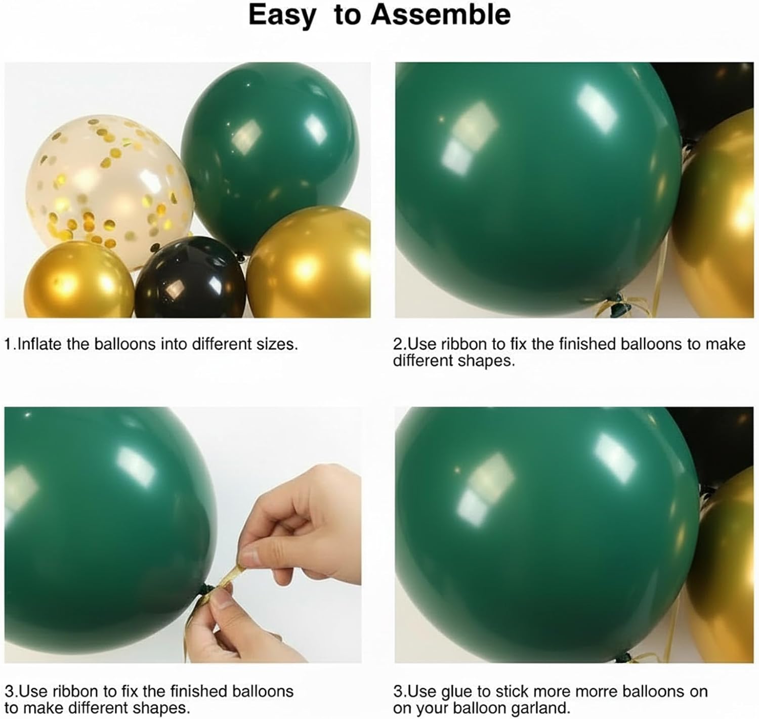 Thumbnail 6 de 231Pcs Green and Gold Balloon Arch Kit with Foil Star Balloons (Green & Gold)
