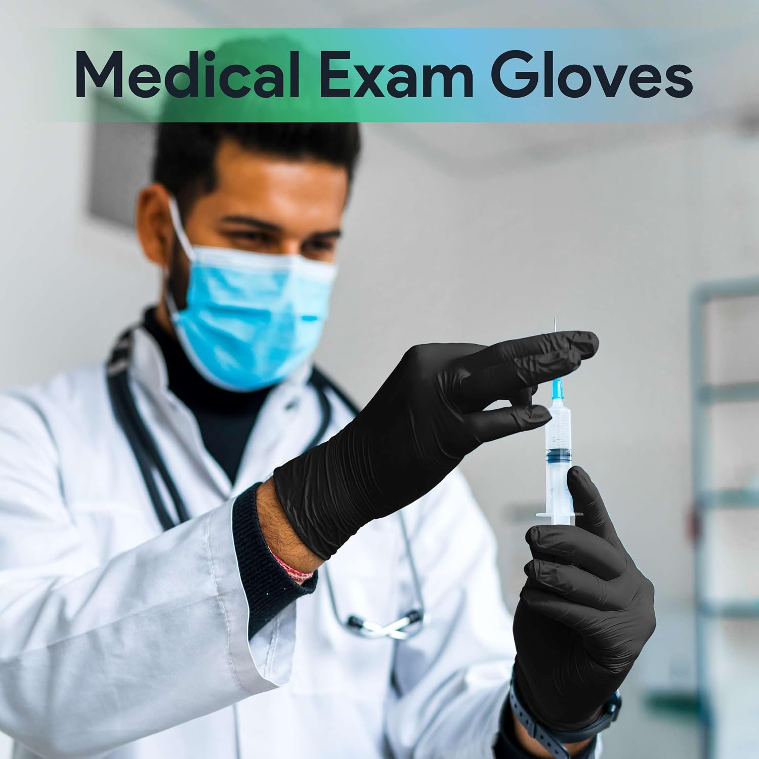 Thumbnail 1 de Black Nitrile Gloves Large – 3 Mil, Case of 1000, Latex-Free & Powder-Free with Textured Grip