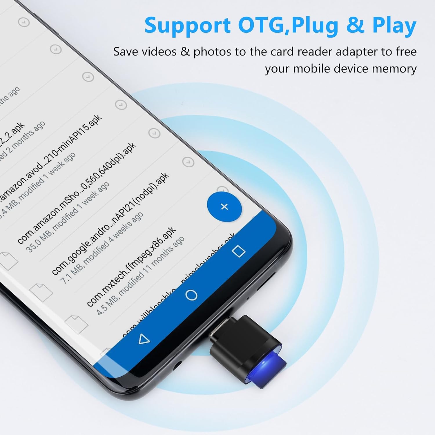Detalle 2 de Seminer TF-Crad-Reader-BK microSD card reader with USB-C and plug-and-play