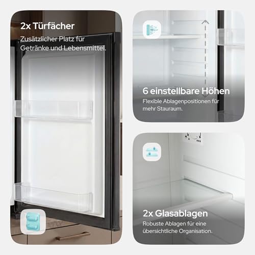 Detalle de Arebos Mini Kühlschrank 40 L – leise, kompakt und flexibel einsetzbar