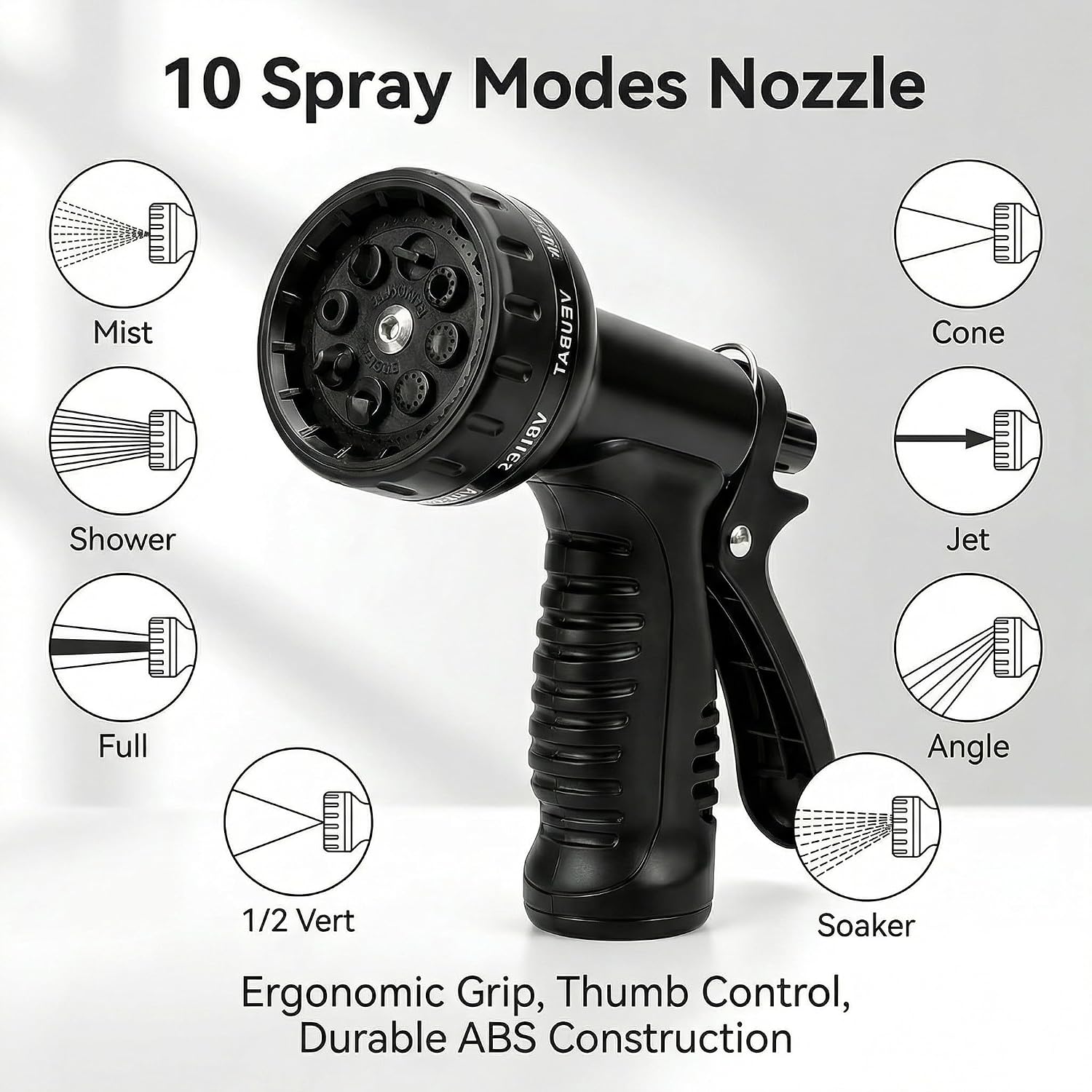 Detalle de Expandable Garden Hose, 100ft – Upgraded 3-Layer Latex, No-Kink with 10-Pattern Nozzle & Solid Brass Connectors