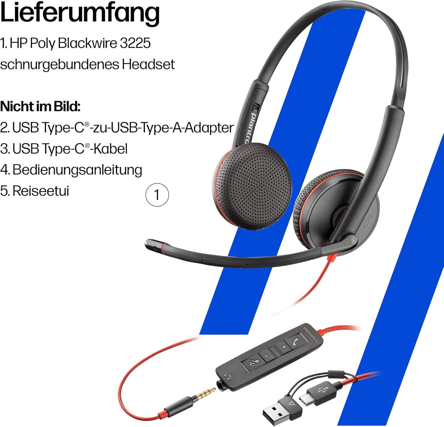 Thumbnail 6 de Poly Blackwire 3225 Headset für Büro