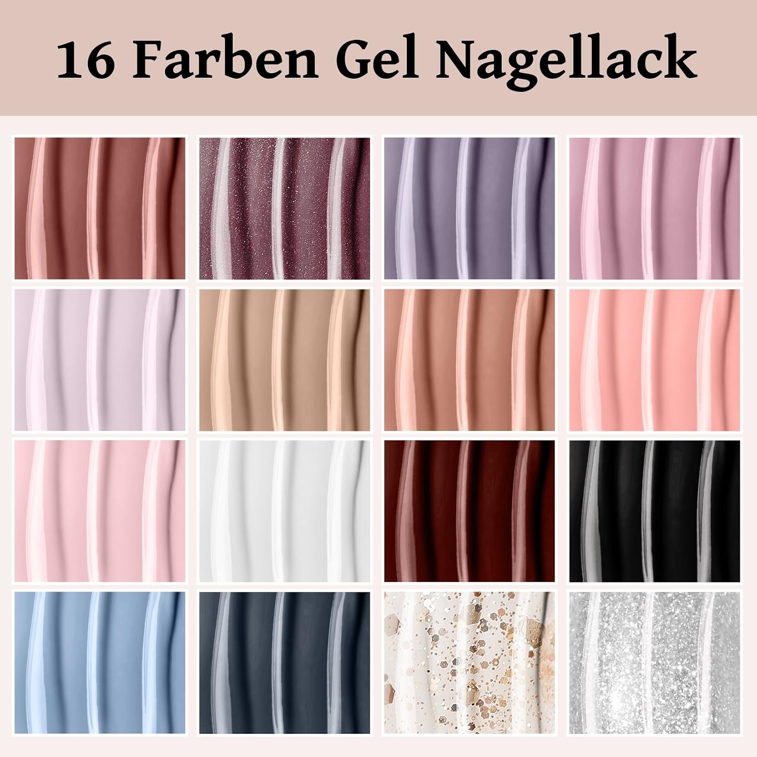 Detalle 2 de VANREESA UV Nagellack Set mit 16 Farben