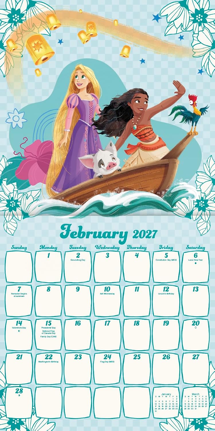 Detalle de Disney Princess 2027 Wall Calendar, 13 Images, 12" x 12