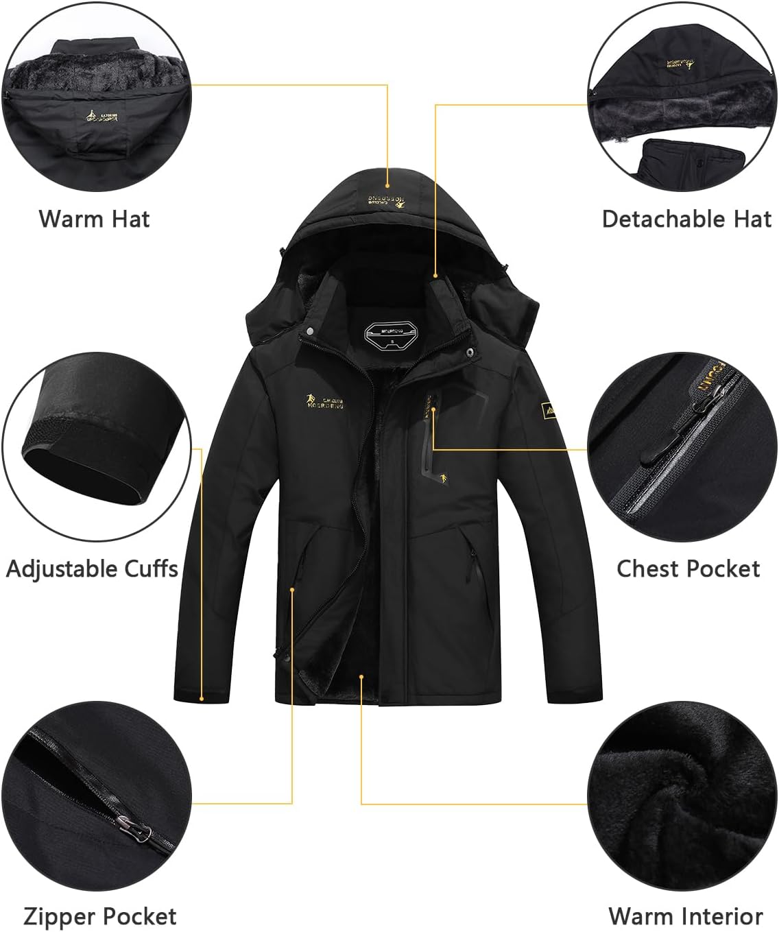 Detalle de MAOYSSEN Men's Ski Jacket 1️⃣0K Waterproof