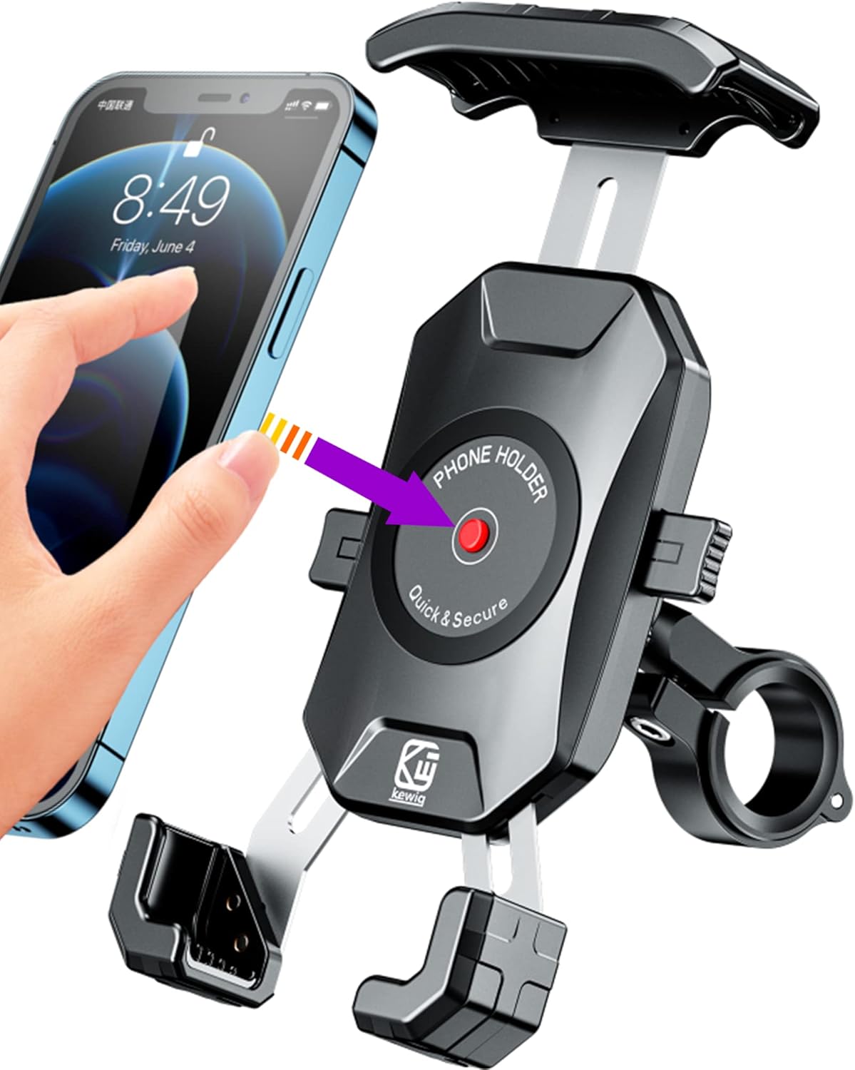 BRCOVAN Handyhalterung Motorrad 360° für 4–7 Zoll