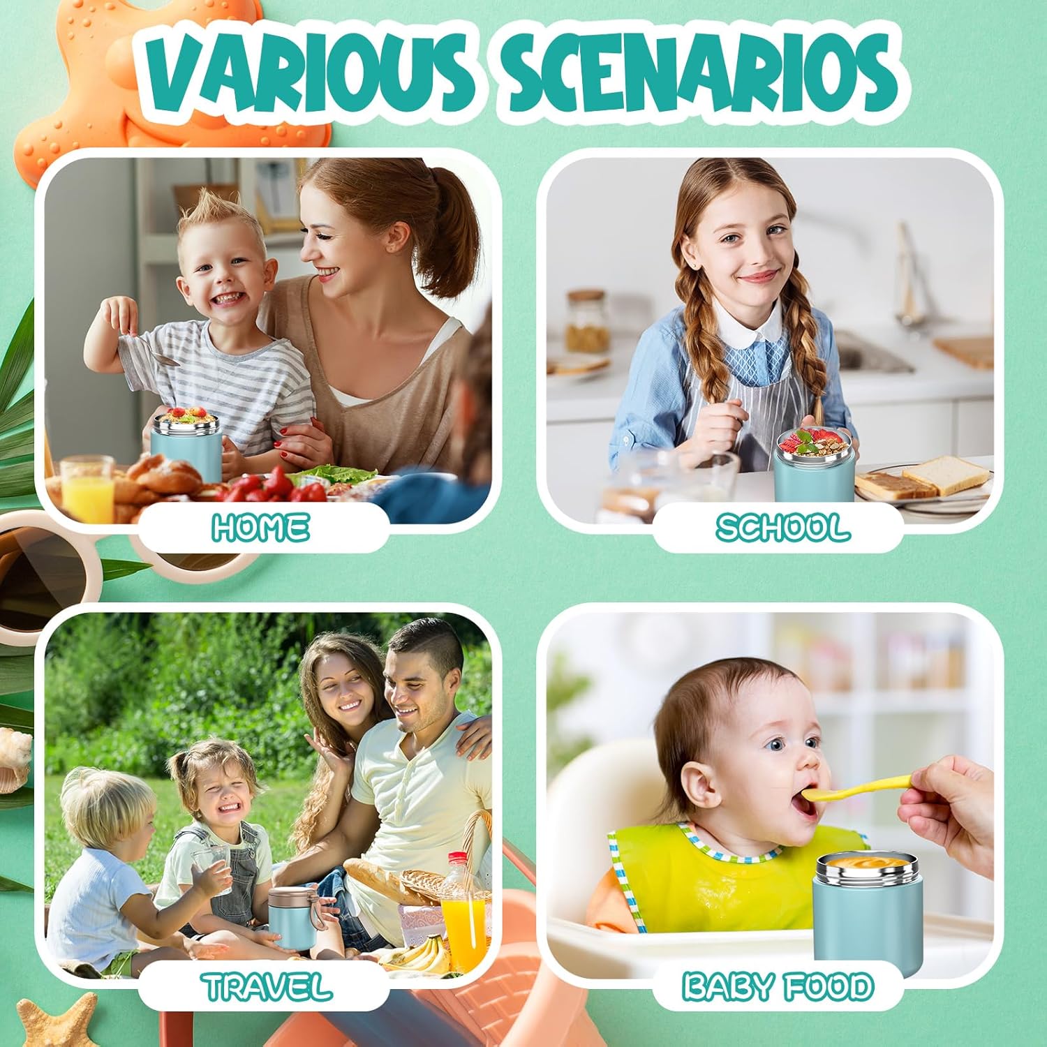 Thumbnail 4 de Insulated Food Jar 15.2 Oz for Kids 🍱