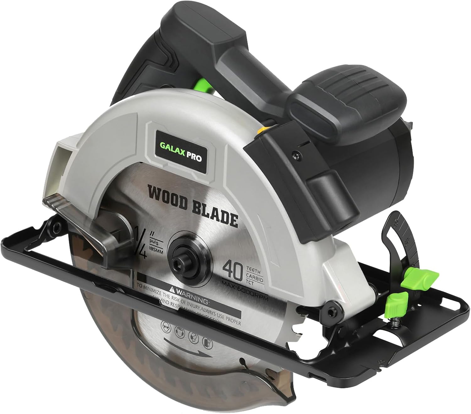 GALAX PRO 1400W Handkreissäge mit Laserführung, Schnitttiefe bis 62 mm & 2x 185 mm Sägeblätter