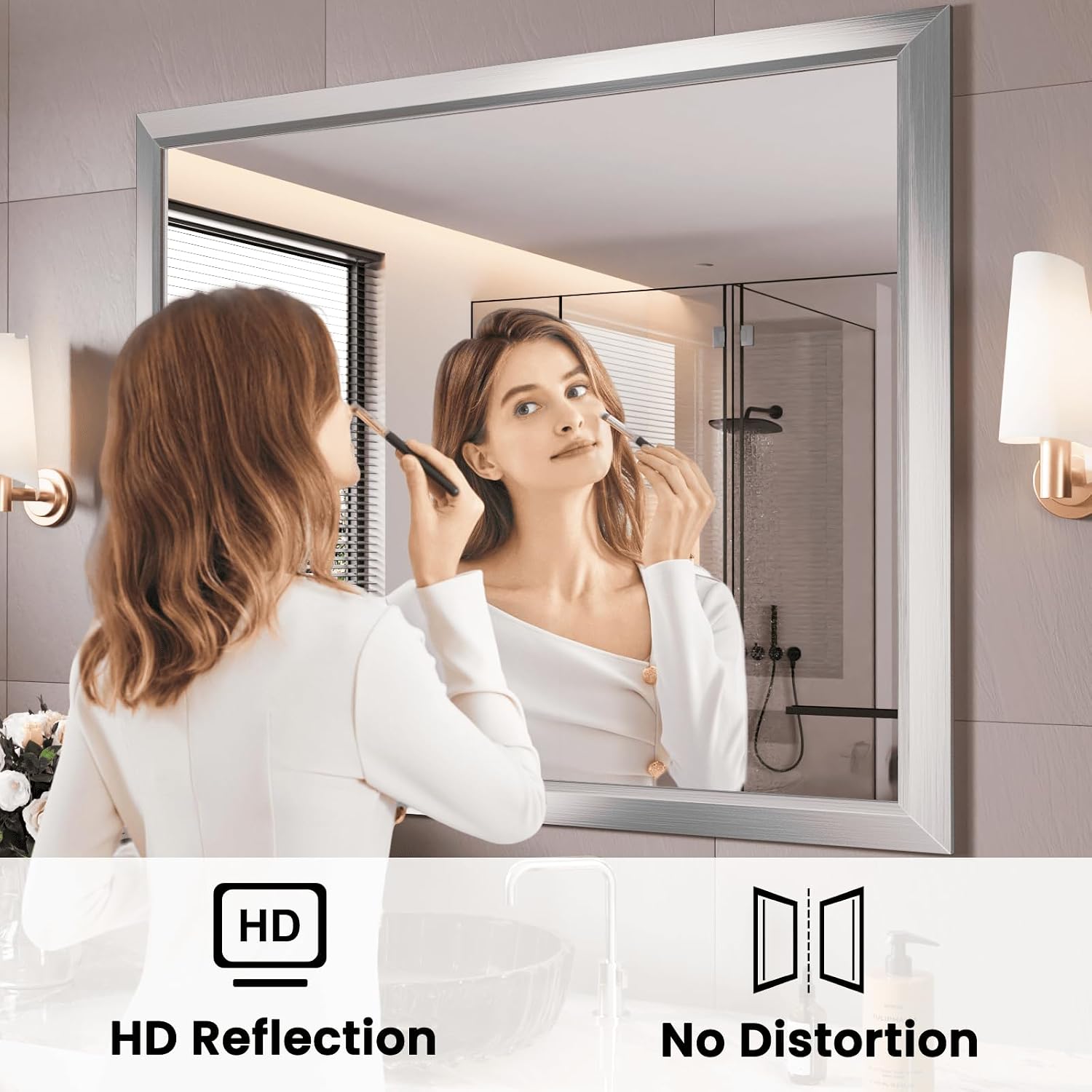 Thumbnail 1 de Amorho Bathroom Mirror 40x38 Inch