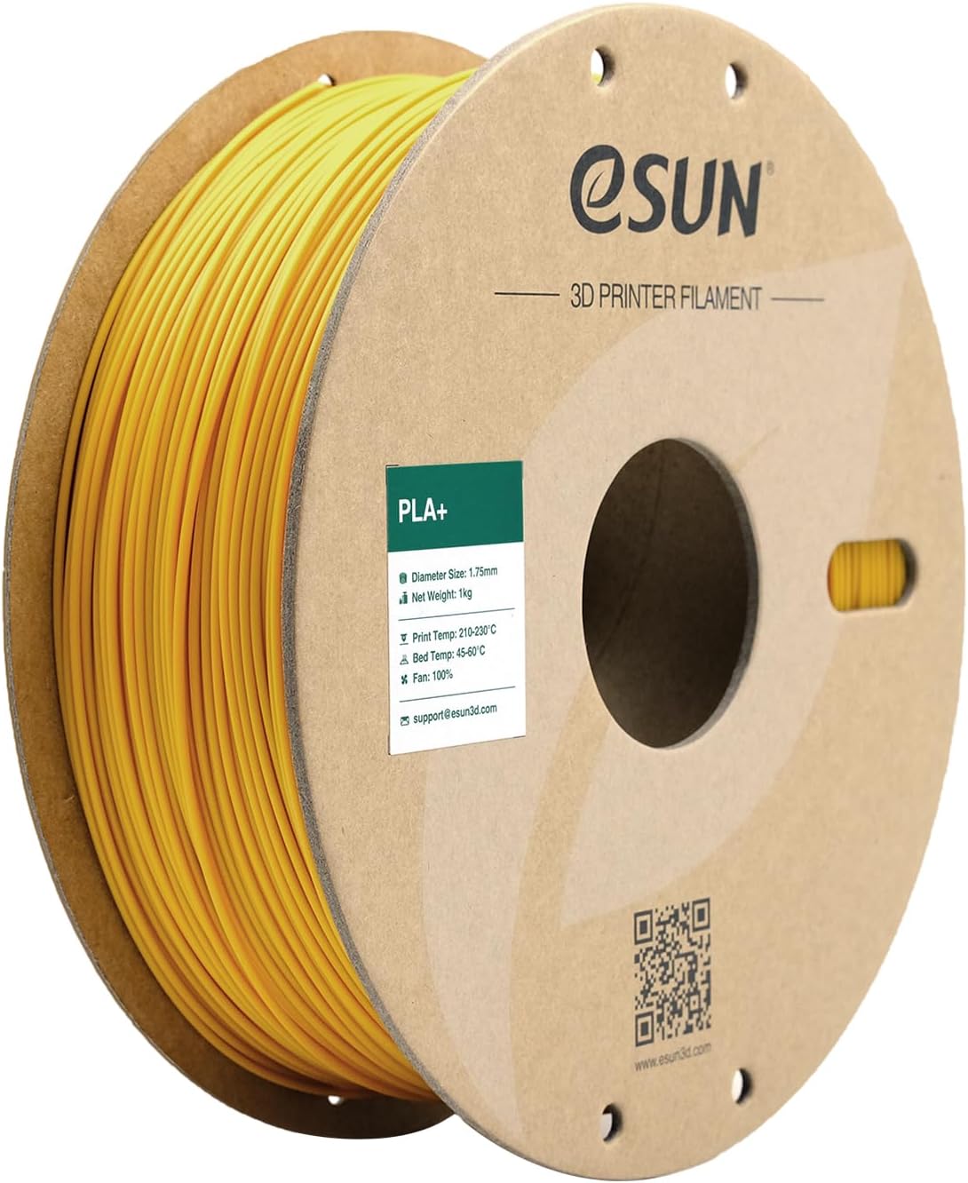 Detalle de eSUN PLA+ Filament 1.75mm in Dark Yellow — Enhanced Toughness, 1kg Spool