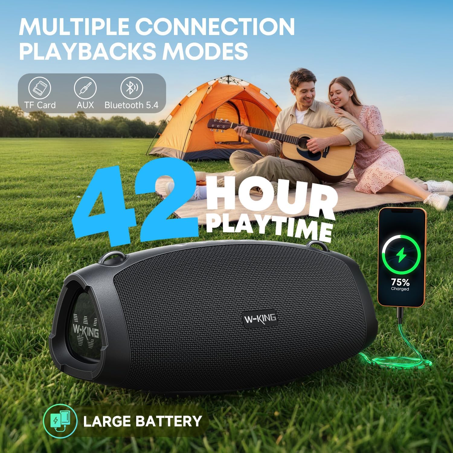 Thumbnail 6 de W-KING X10 Bluetooth Speaker, 120W Max, IPX6, Triple Passive Radiators